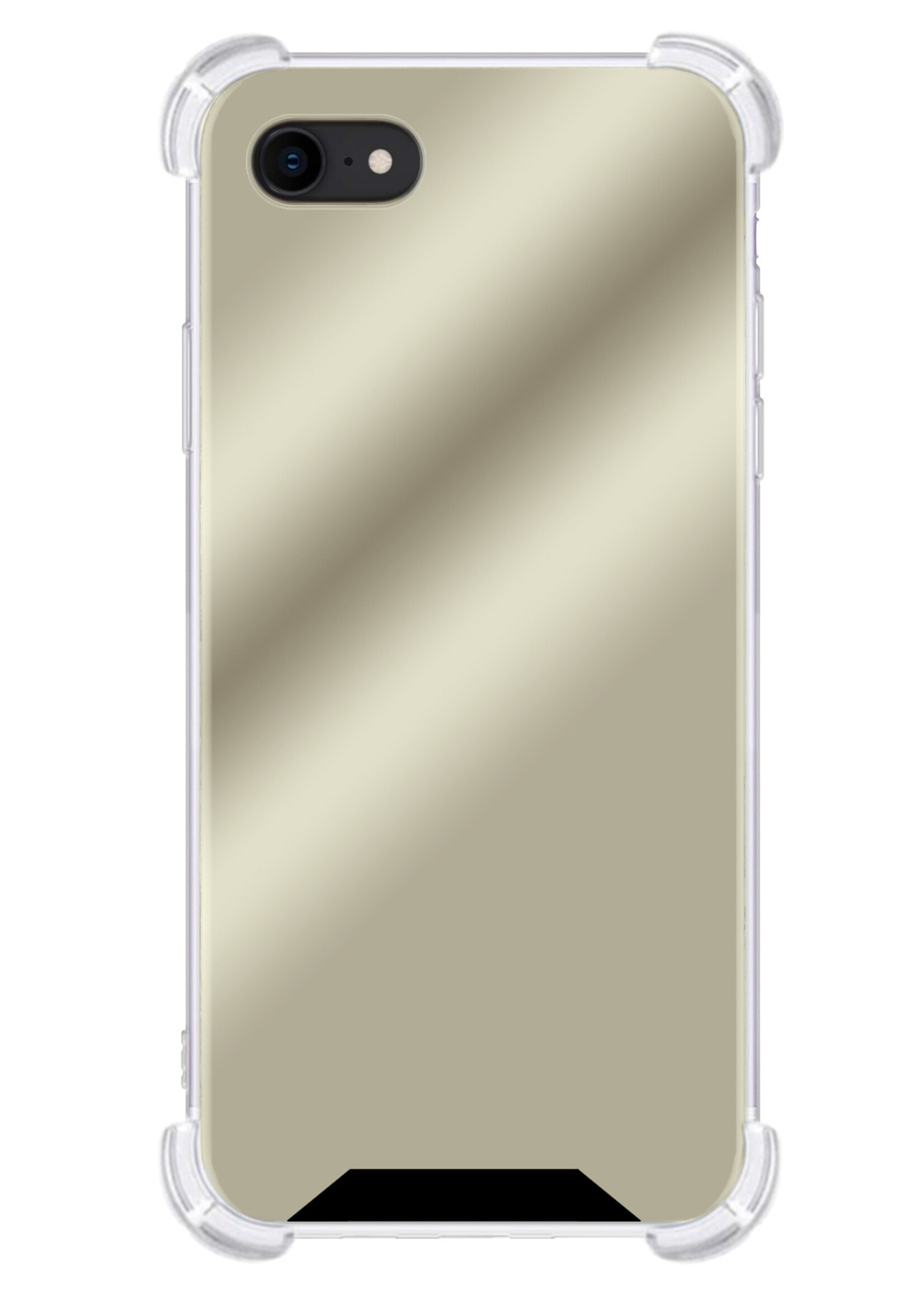 BTH Hoesje Geschikt voor iPhone SE 2022 Hoesje Siliconen Shock Proof Case Hoes Met 2x Screenprotector - Hoes Geschikt voor iPhone SE (2022) Hoes Cover Case Shockproof - Goud