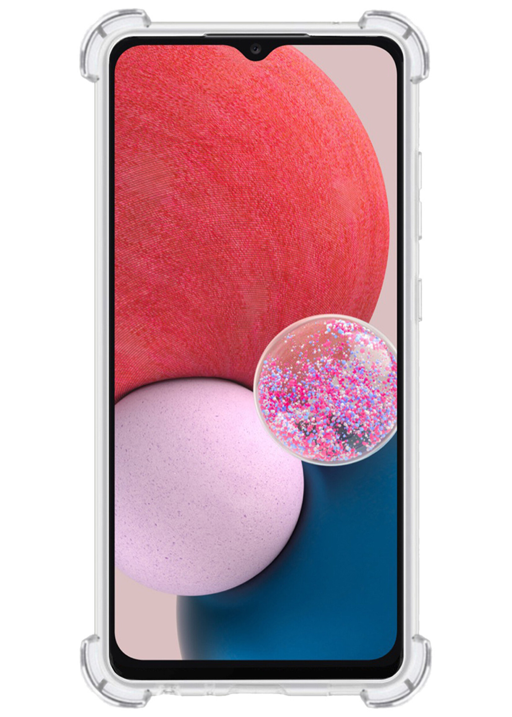 BTH Samsung A13 4G Hoesje Met Pasjeshouder - Samsung Galaxy A13 4G Hoesje Transparant Shock Proof Case - Samsung A13 4G Hoesje Met Kaarthouder