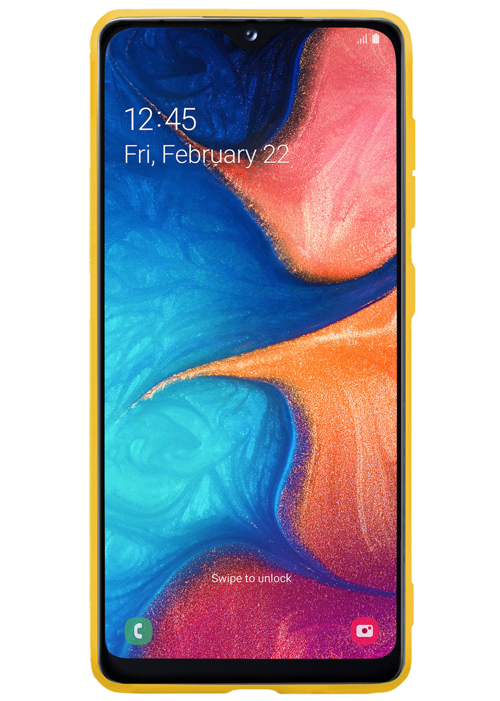 BTH Samsung A20e Hoesje Siliconen Hoes Case Cover - Samsung Galaxy A20e Hoesje Cover Hoes Siliconen - Geel