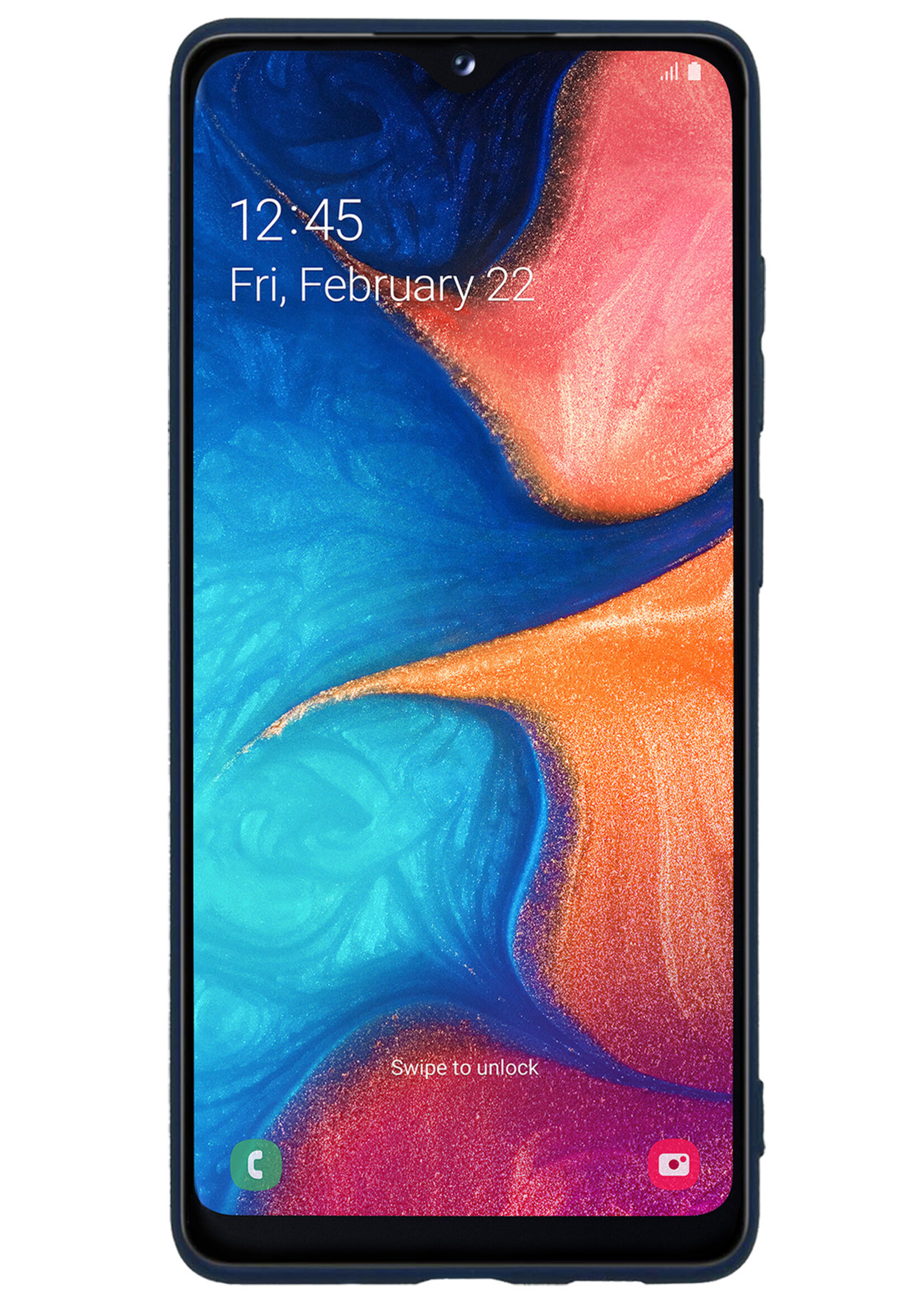 BTH Hoesje Geschikt voor Samsung A20e Hoesje Siliconen Case Hoes - Hoes Geschikt voor Samsung Galaxy A20e Hoes Cover Case - Donkerblauw - 2 PACK