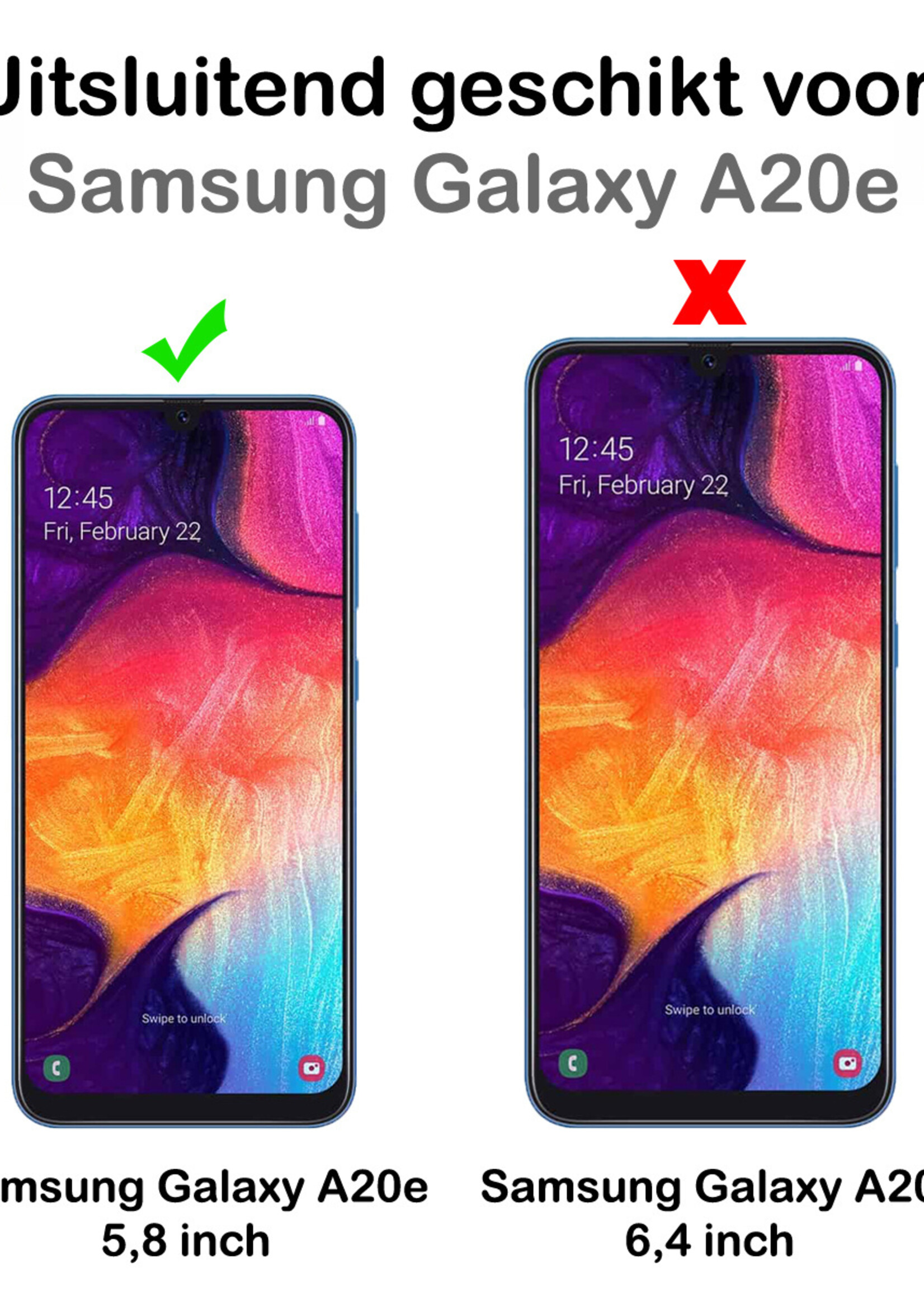 BTH Hoesje Geschikt voor Samsung A20e Hoesje Siliconen Case Hoes - Hoes Geschikt voor Samsung Galaxy A20e Hoes Cover Case - Lichtroze - 2 PACK