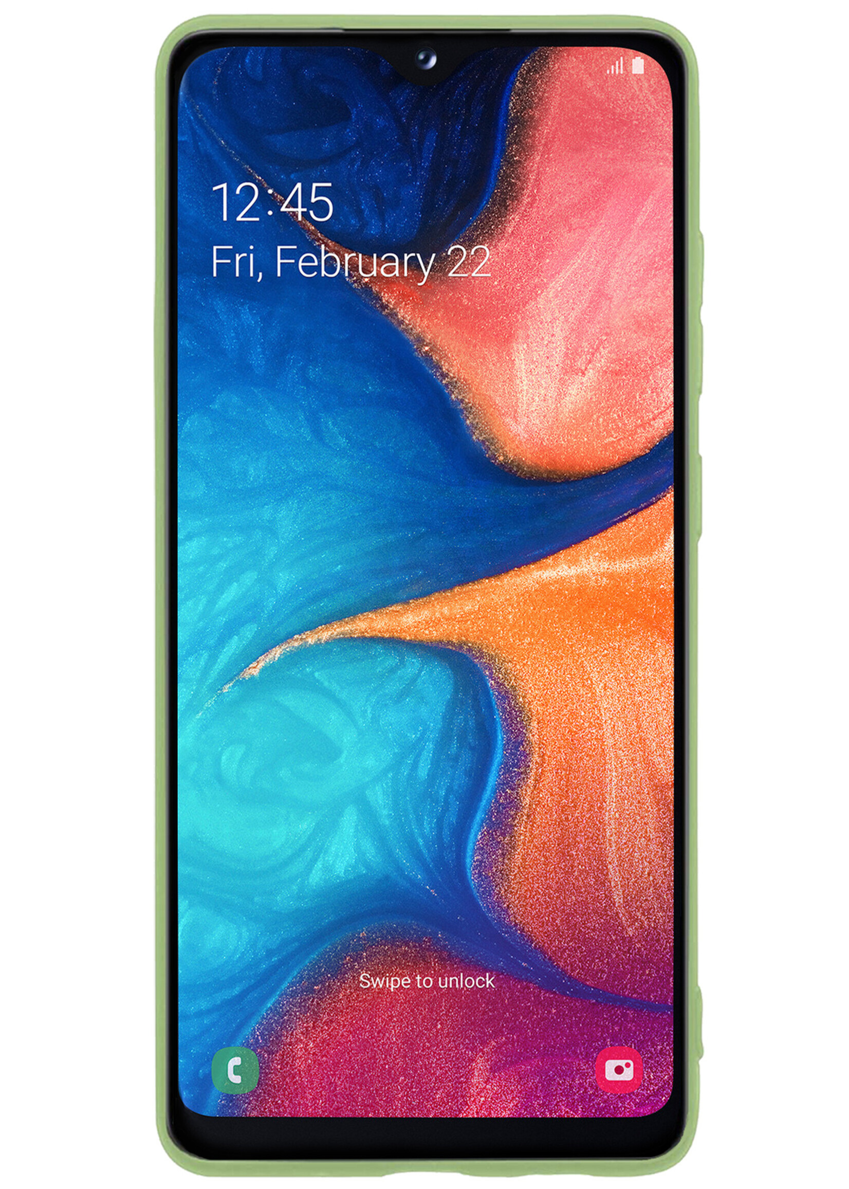 BTH Hoesje Geschikt voor Samsung A20e Hoesje Siliconen Case Hoes Met Screenprotector - Hoes Geschikt voor Samsung Galaxy A20e Hoes Cover Case - Groen