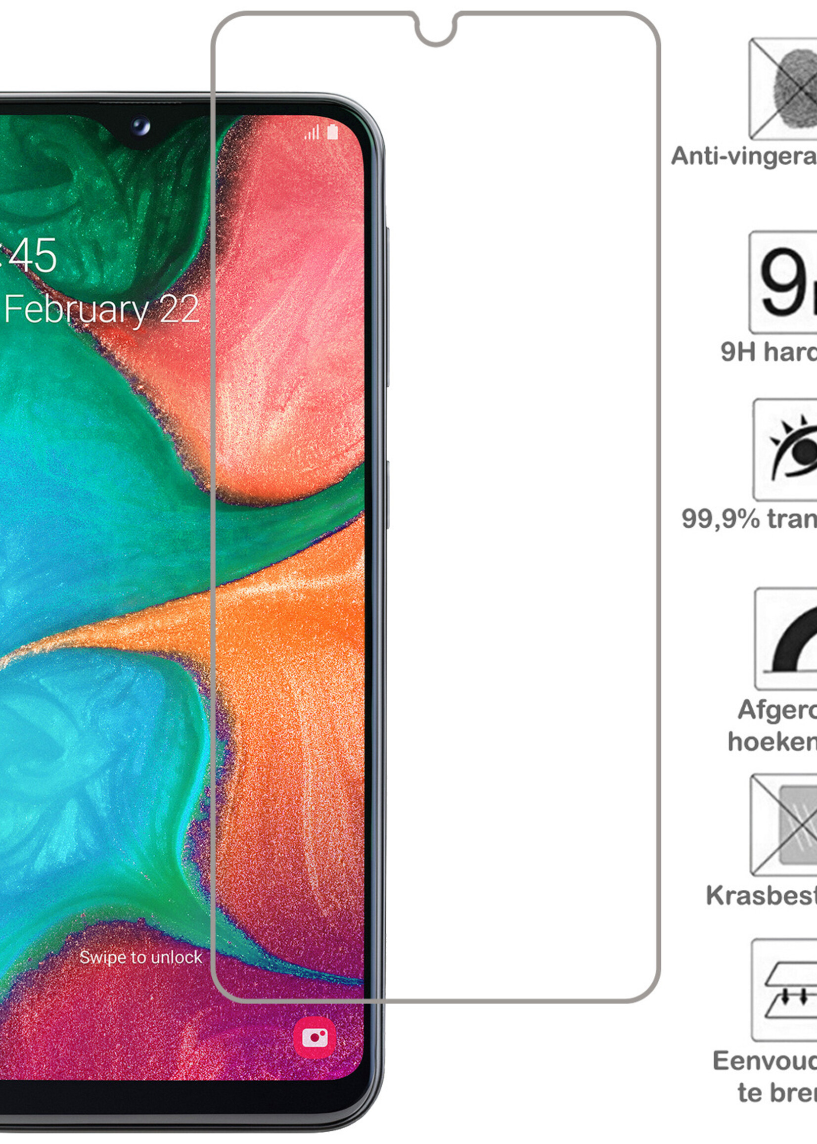 BTH Hoesje Geschikt voor Samsung A20e Hoesje Siliconen Case Hoes Met 2x Screenprotector - Hoes Geschikt voor Samsung Galaxy A20e Hoes Cover Case - Lichtroze
