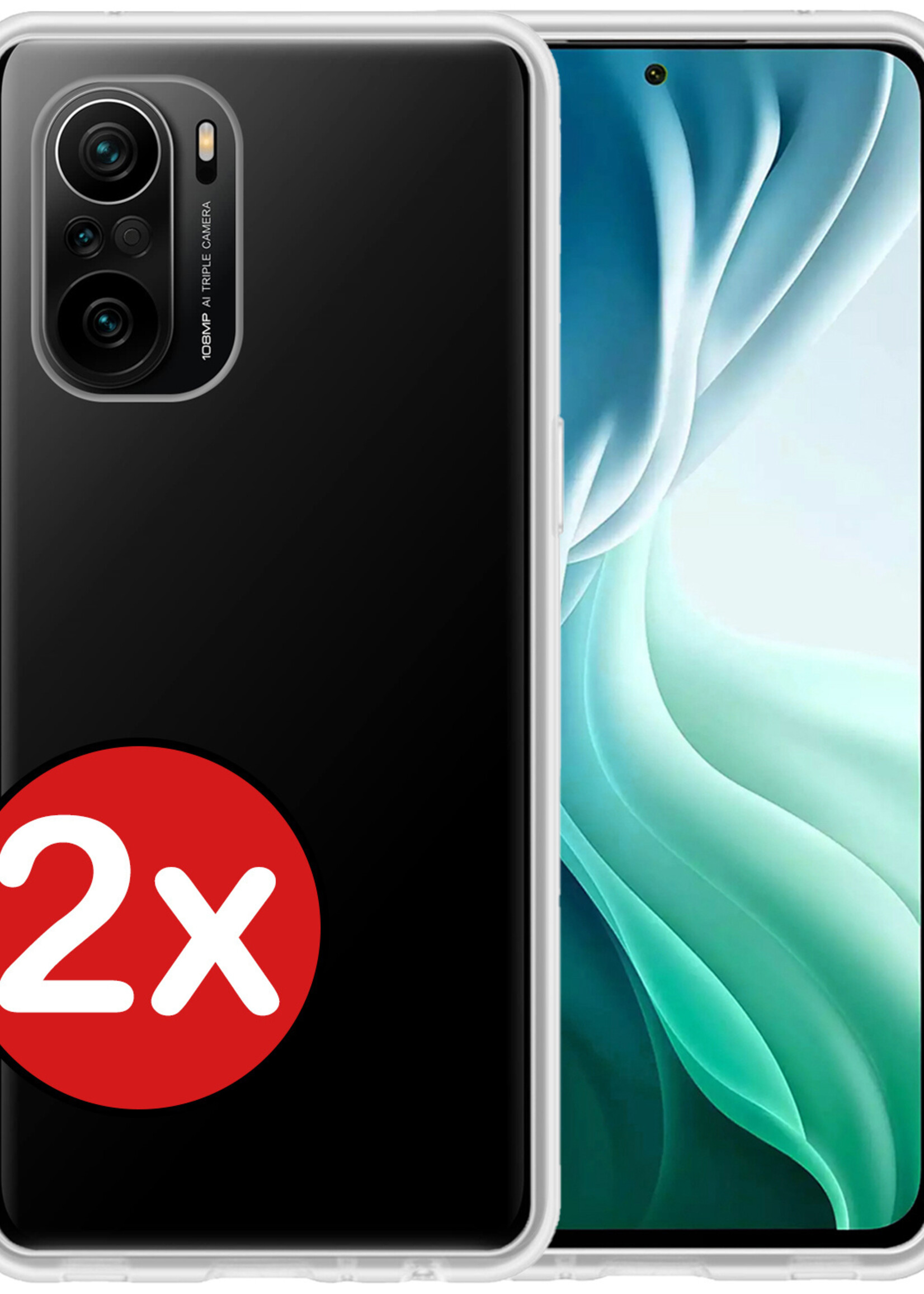 BTH Hoesje Geschikt voor Xiaomi Mi 11i Hoesje Siliconen Case Hoes - Hoes Geschikt voor Xiaomi Mi 11i Hoes Cover Case - Transparant - 2 PACK