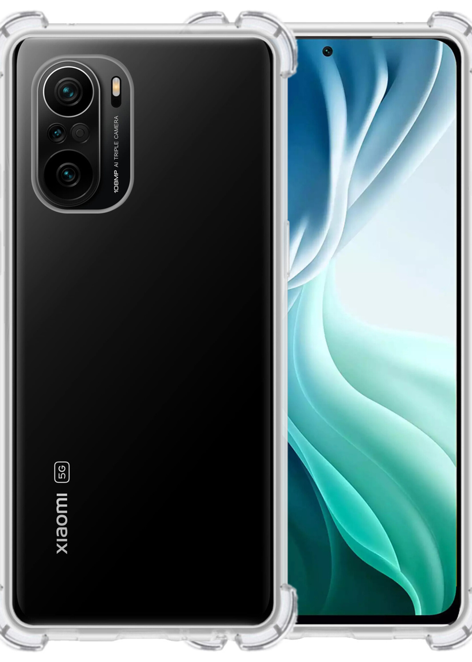 BTH Xiaomi Poco F3 Hoesje Siliconen Case Shock Proof Cover - Xiaomi Poco F3 Hoesje Cover Hoes Siliconen - Transparant