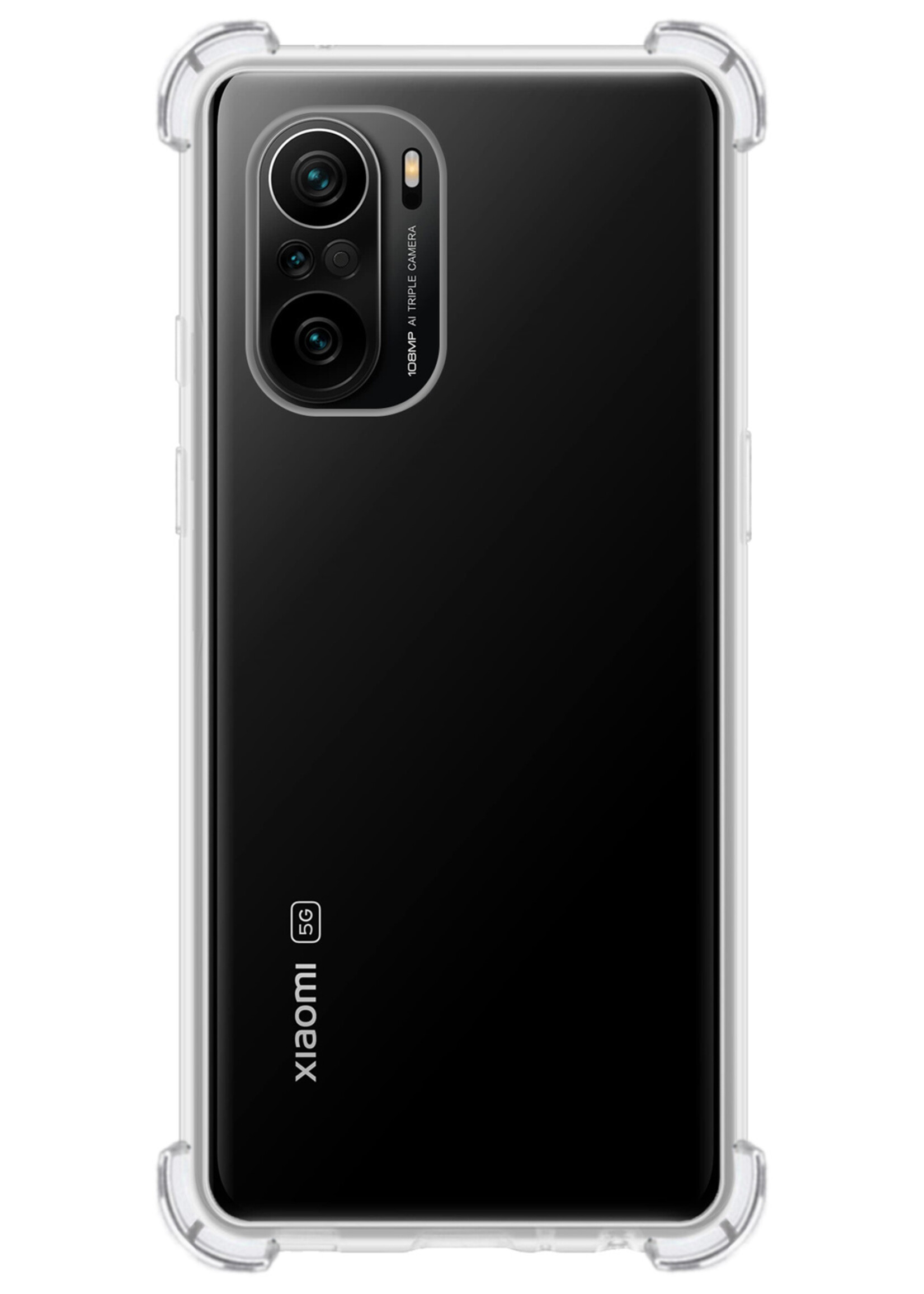 BTH Hoesje Geschikt voor Poco F3 Hoesje Siliconen Shock Proof Case Hoes - Hoes Geschikt voor Xiaomi Poco F3 Hoes Cover Case Shockproof - Transparant - 2 PACK