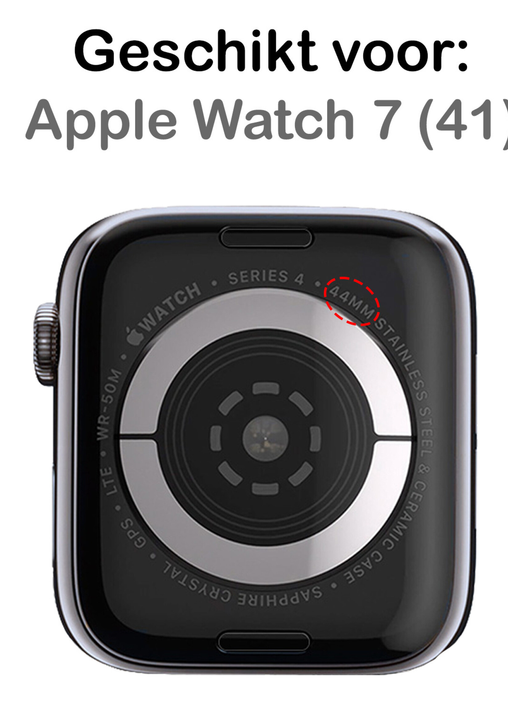BTH Geschikt Voor Apple Watch 7 Bandje Zwart Horloge Bandje Milanees Met Magneetsluiting (41 mm)
