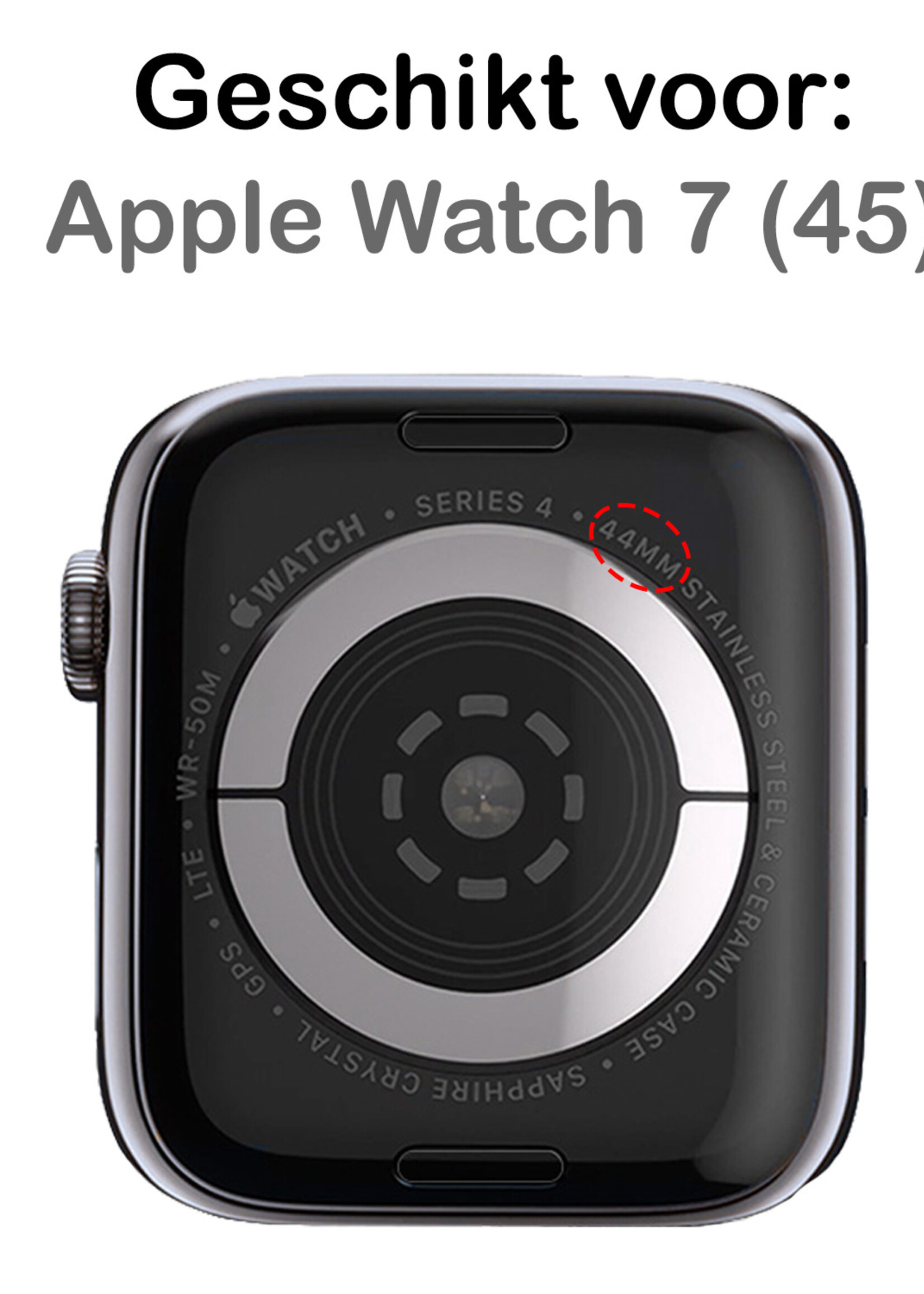 BTH Geschikt Voor Apple Watch 7 Bandje Zwart Horloge Bandje Milanees Met Magneetsluiting (45 mm)