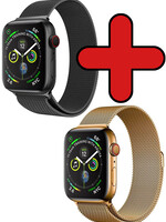 BTH BTH Apple Watch 7 Bandje Milanees (45 mm) - Zwart & Goud