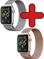 BTH BTH Apple Watch 7 Bandje Milanees (45 mm) - Zilver & Rose Goud
