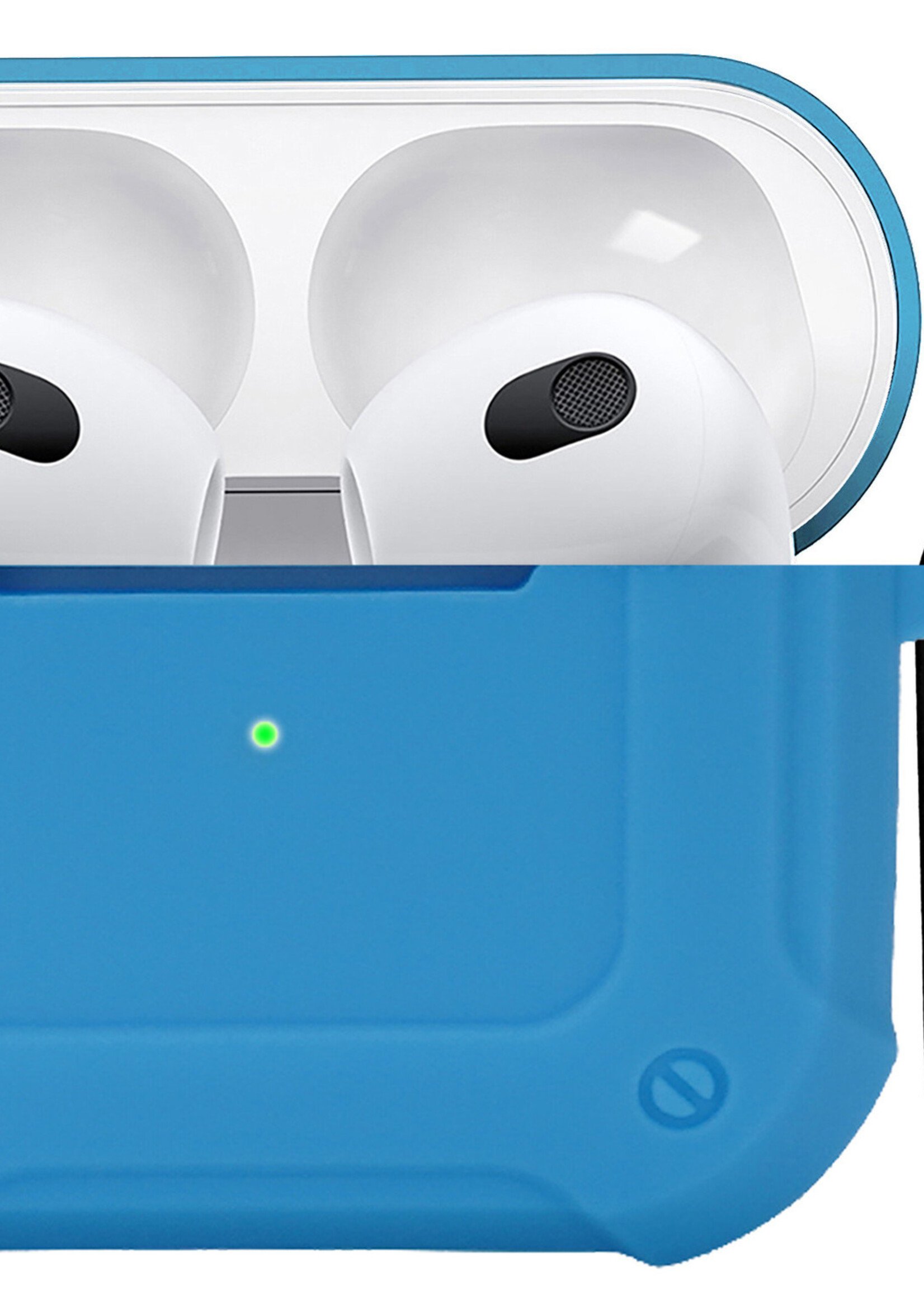 BTH Airpods 3 Hoesje Case Shock Hoes Geschikt voor Apple AirPods 3 Case Hoesje Met Clip - Licht Blauw