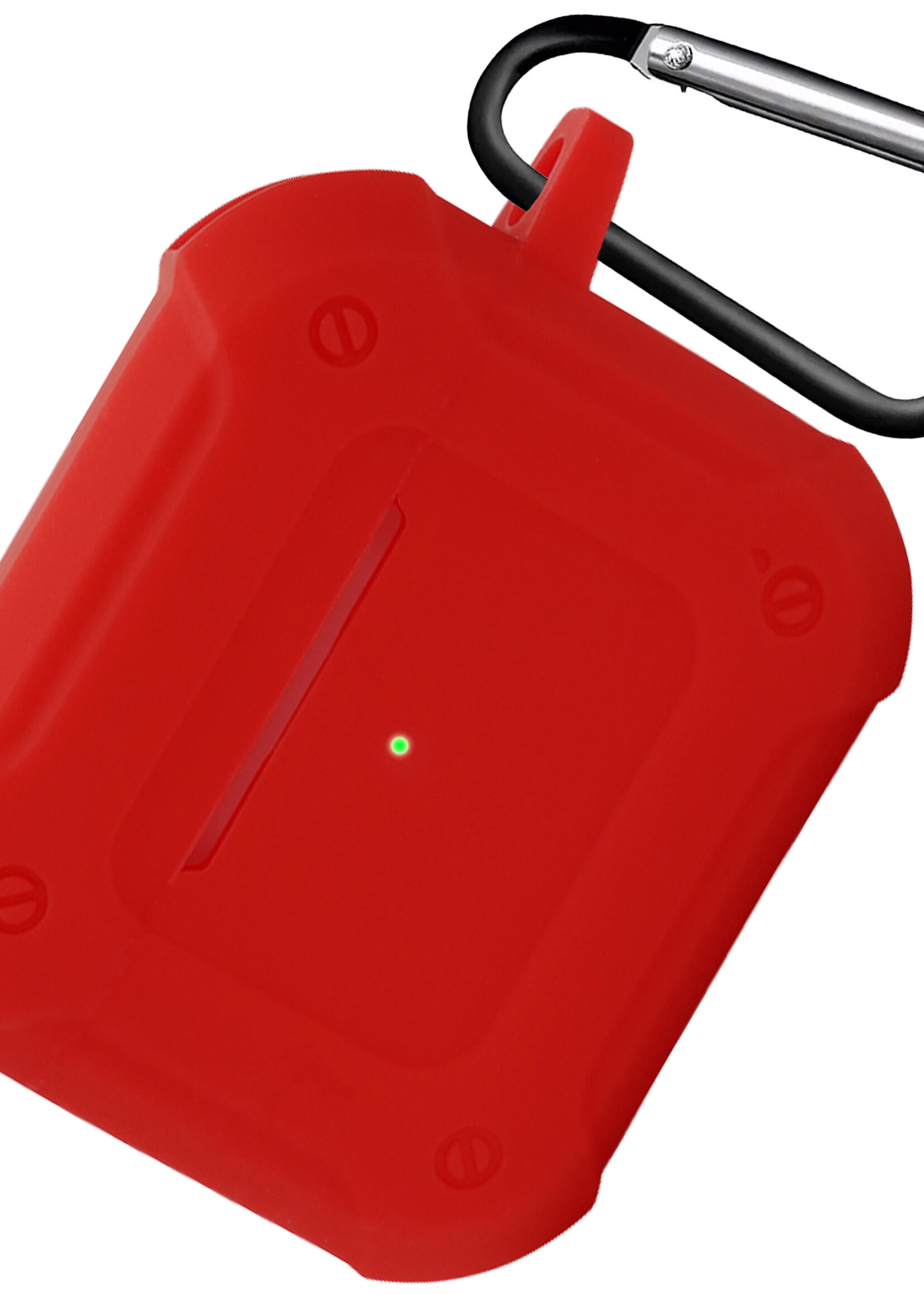 BTH Airpods 3 Hoesje Case Shock Hoes Geschikt voor Apple AirPods 3 Case Hoesje Met Clip - Rood