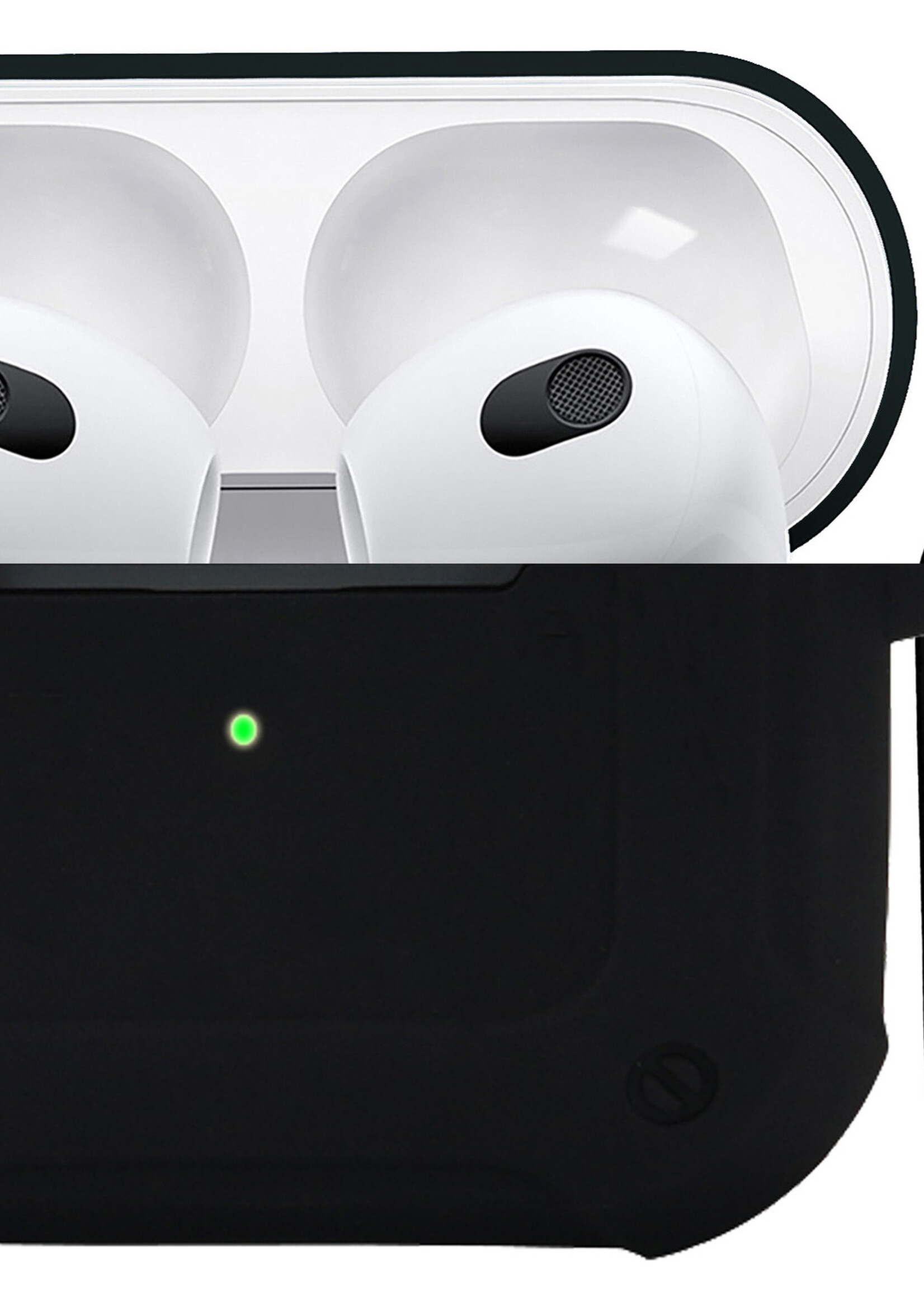 BTH Airpods 3 Hoesje Case Shock Hoes Geschikt voor Apple AirPods 3 Case Hoesje Met Clip - Zwart