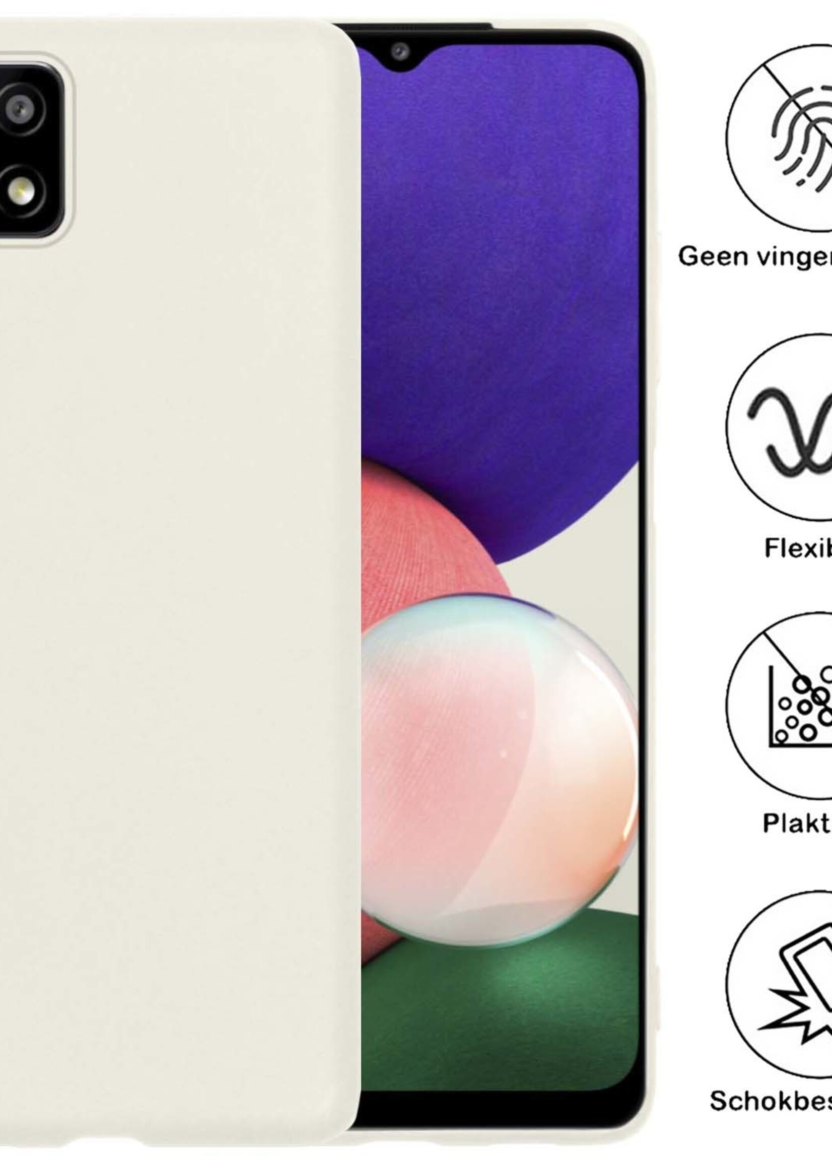 BTH Samsung M22 Hoesje Siliconen Case Cover - Samsung Galaxy M22 Hoesje Cover Hoes Siliconen - Wit