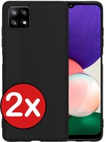 BTH BTH Samsung Galaxy M22 Hoesje Siliconen - Zwart - 2 PACK