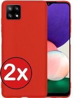 BTH BTH Samsung Galaxy M22 Hoesje Siliconen - Rood - 2 PACK