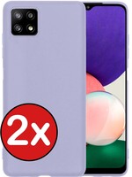 BTH BTH Samsung Galaxy M22 Hoesje Siliconen - Lila - 2 PACK