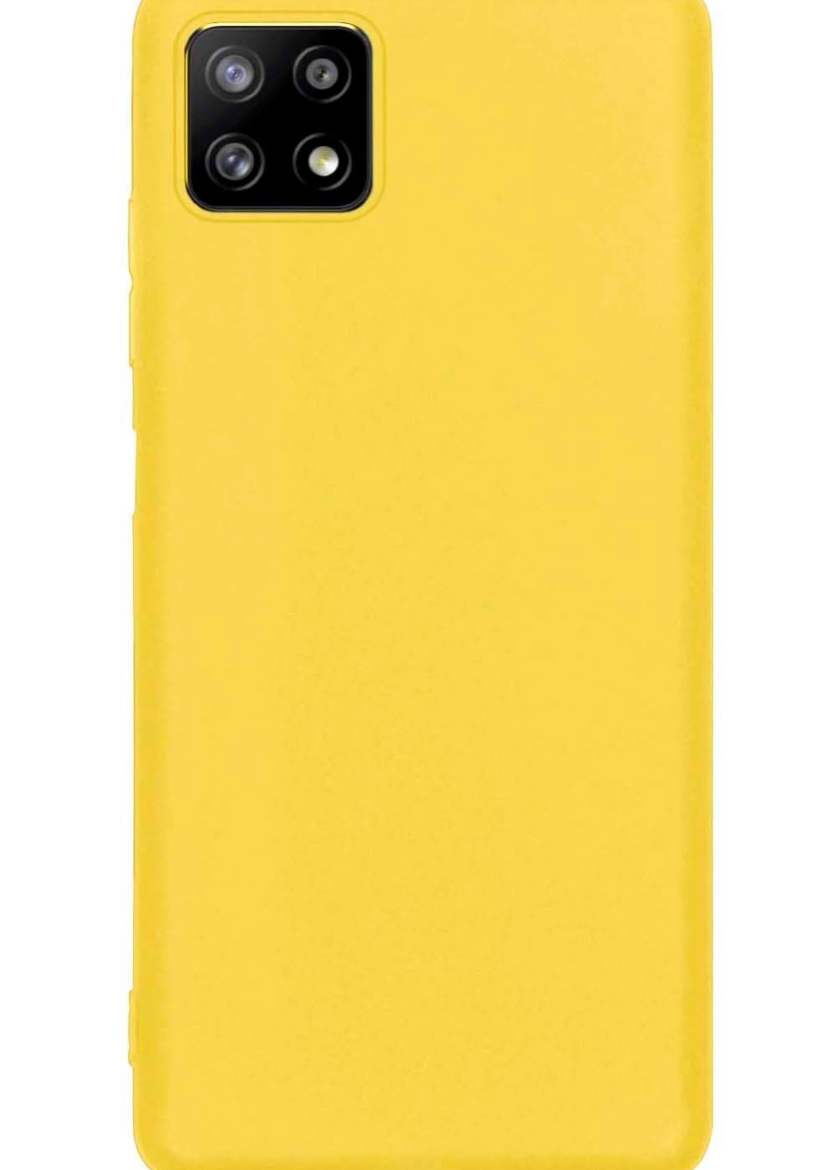 BTH Hoesje Geschikt voor Samsung M22 Hoesje Siliconen Case Hoes - Hoes Geschikt voor Samsung Galaxy M22 Hoes Cover Case - Geel - 2 PACK