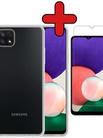BTH BTH Samsung Galaxy M22 Hoesje Siliconen Transparant Met screenprotector