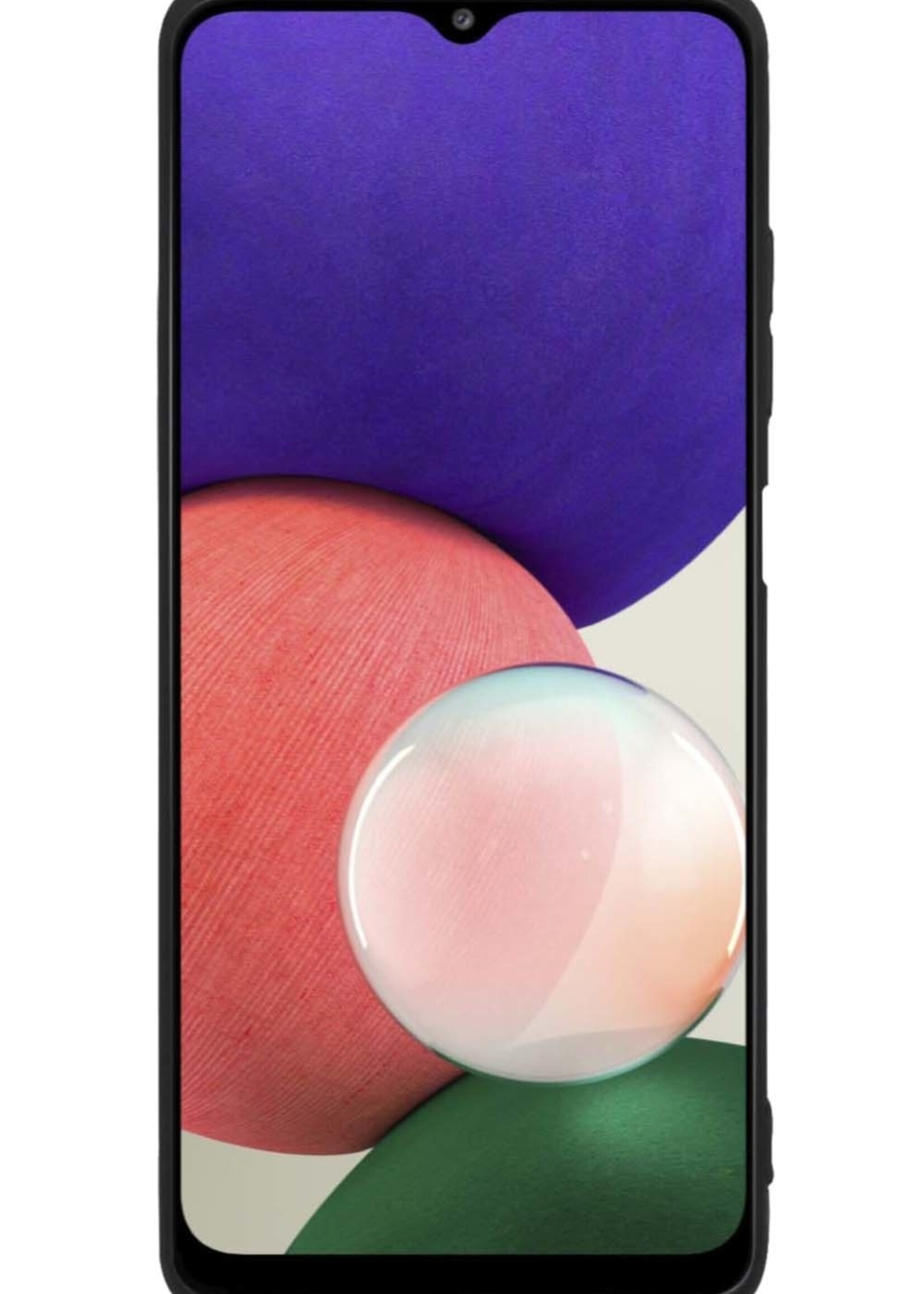 BTH Hoesje Geschikt voor Samsung M22 Hoesje Siliconen Case Hoes Met Screenprotector - Hoes Geschikt voor Samsung Galaxy M22 Hoes Cover Case - Zwart