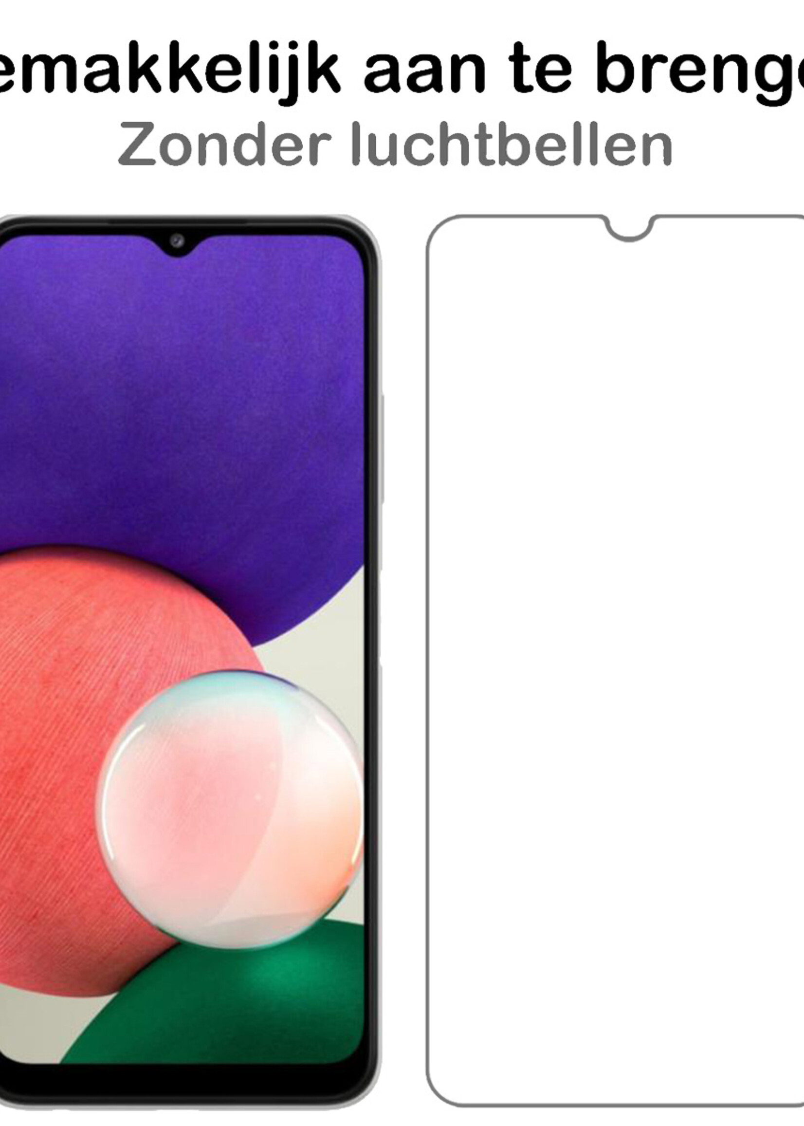 BTH Hoesje Geschikt voor Samsung M22 Hoesje Siliconen Case Hoes Met Screenprotector - Hoes Geschikt voor Samsung Galaxy M22 Hoes Cover Case - Groen