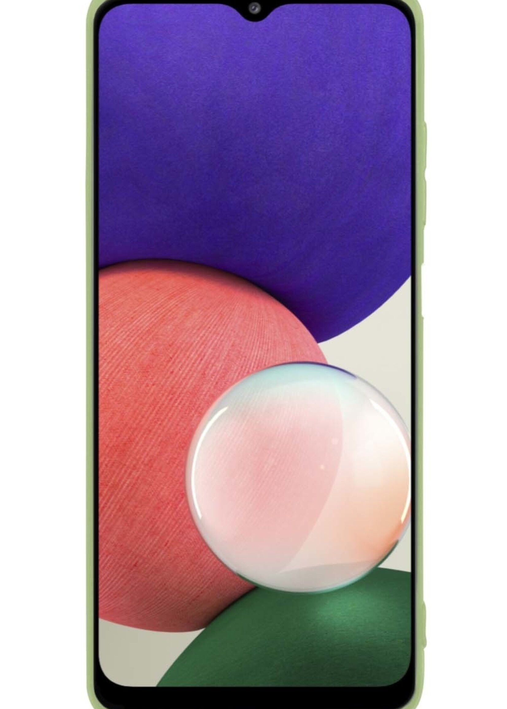 BTH Hoesje Geschikt voor Samsung M22 Hoesje Siliconen Case Hoes Met Screenprotector - Hoes Geschikt voor Samsung Galaxy M22 Hoes Cover Case - Groen