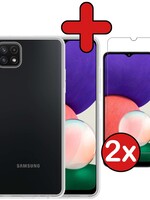 BTH BTH Samsung Galaxy M22 Hoesje Siliconen Transparant Met 2x screenprotector
