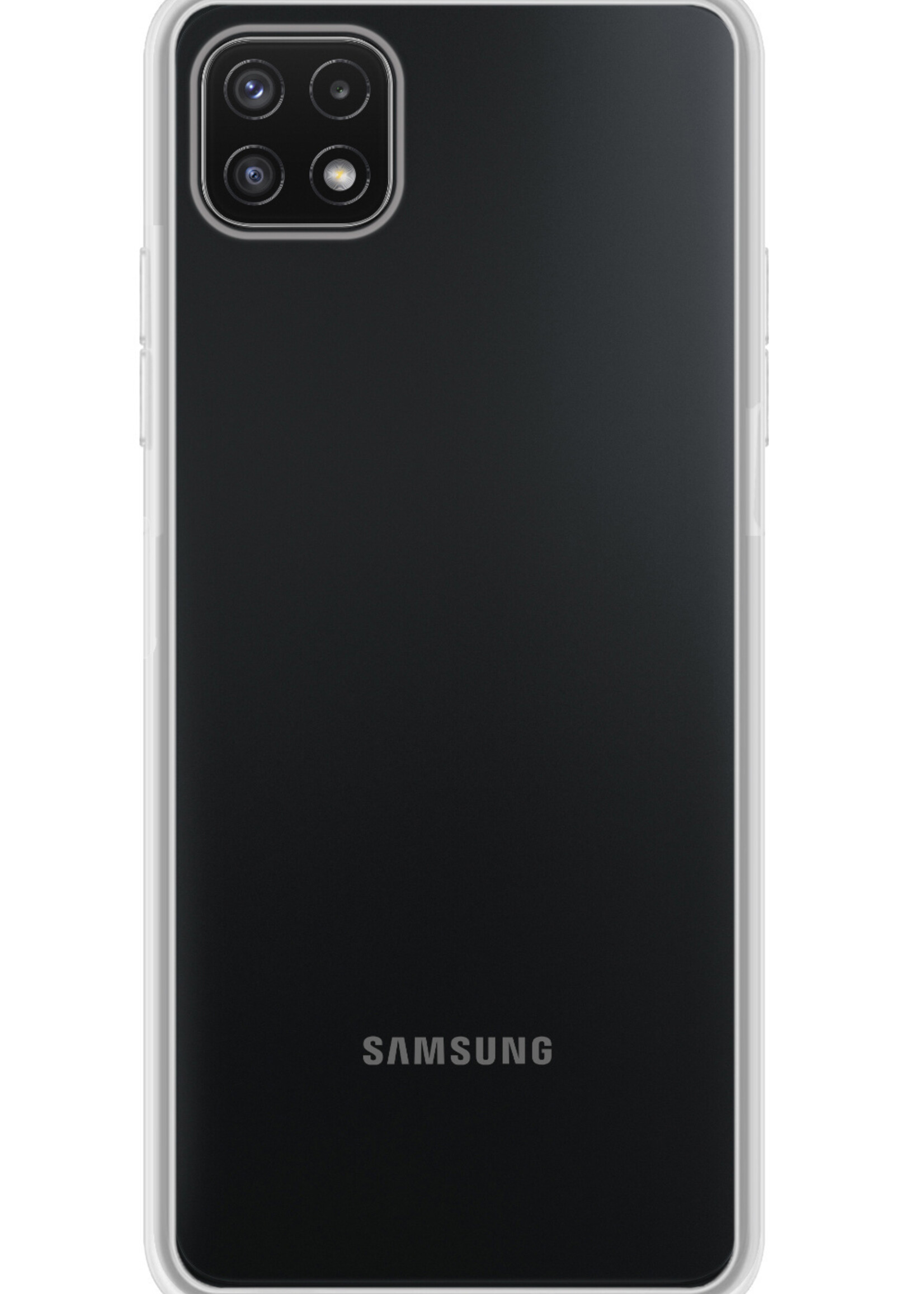 BTH Hoesje Geschikt voor Samsung M22 Hoesje Siliconen Case Hoes Met 2x Screenprotector - Hoes Geschikt voor Samsung Galaxy M22 Hoes Cover Case - Transparant