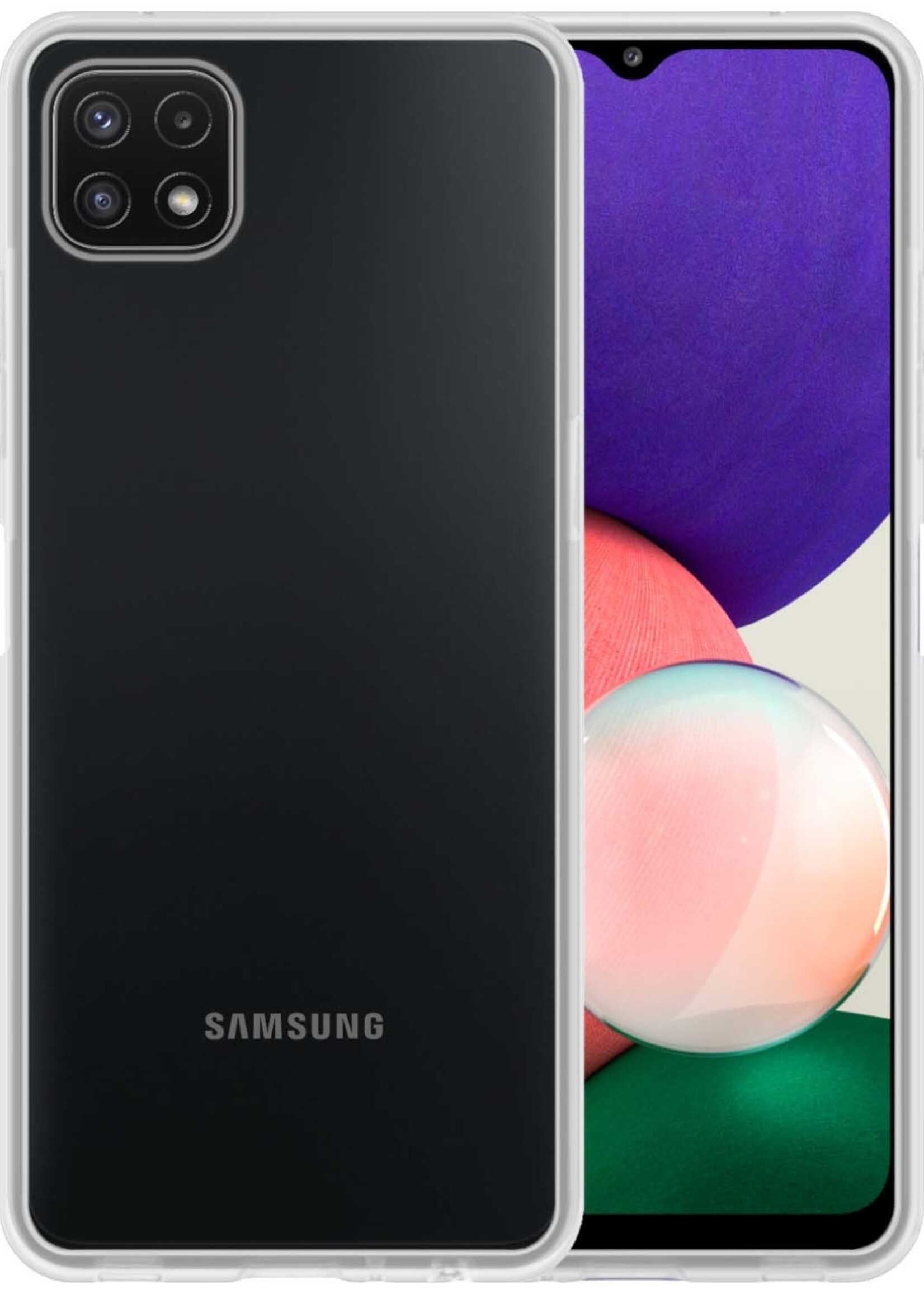 BTH Samsung M22 Hoesje Siliconen Case Cover - Samsung Galaxy M22 Hoesje Cover Hoes Siliconen - Transparant