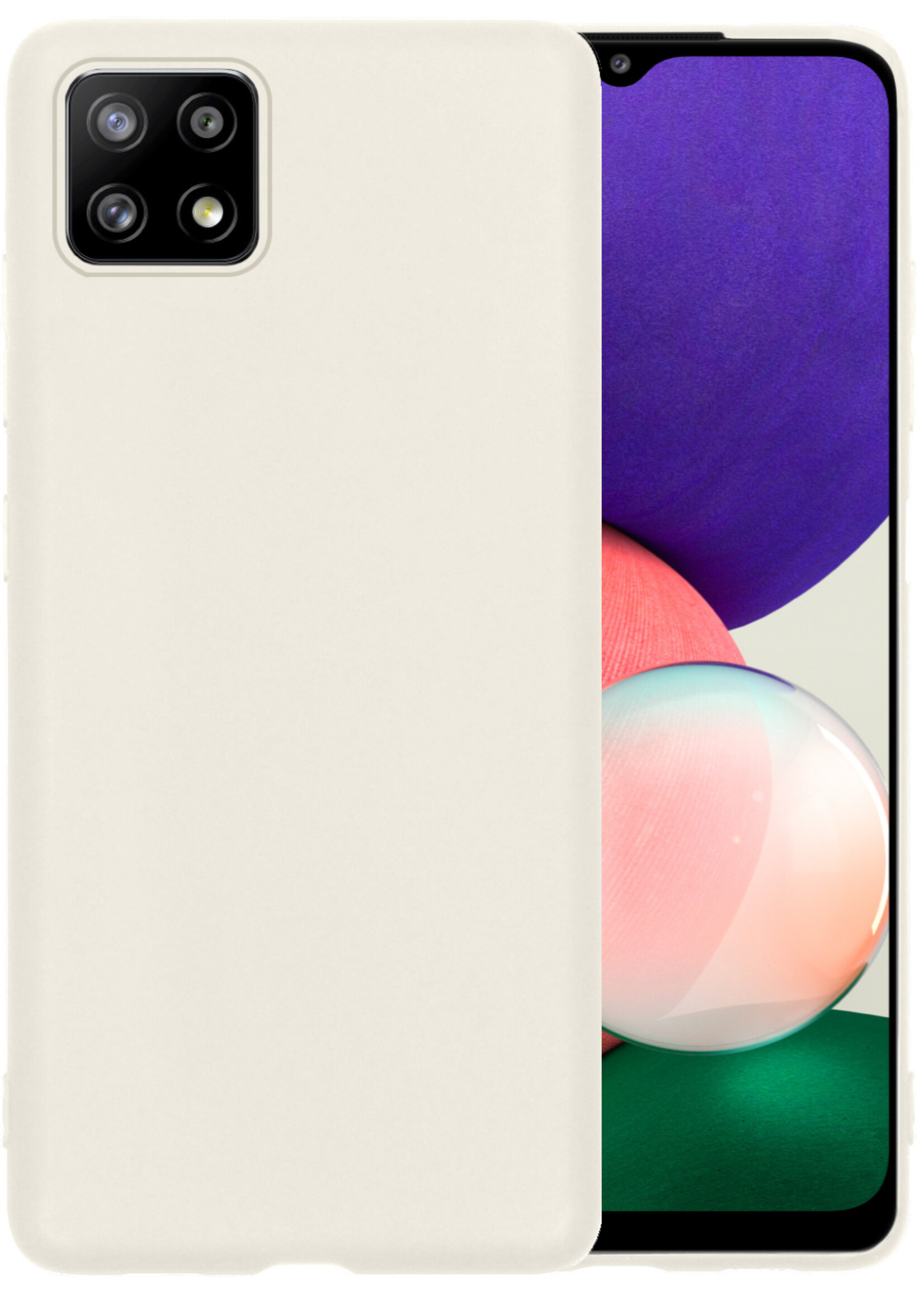BTH Samsung M22 Hoesje Siliconen Case Cover - Samsung Galaxy M22 Hoesje Cover Hoes Siliconen - Wit