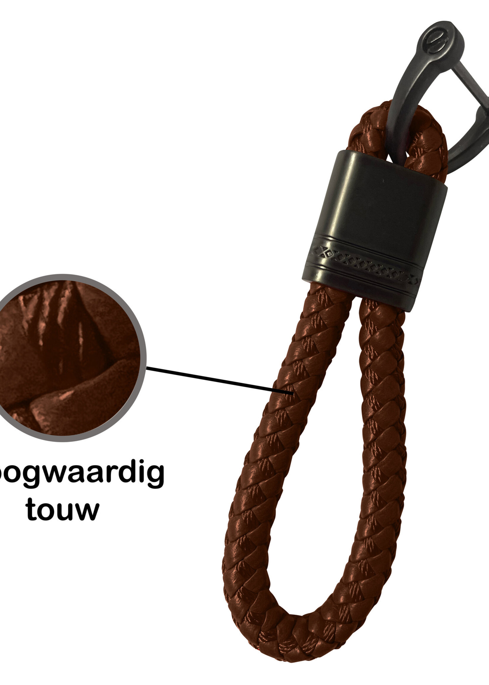 BTH Sleutelhanger Koord Met Sleutelhanger Ring Sleutelhanger Touw Auto Sleutelhanger - Bruin