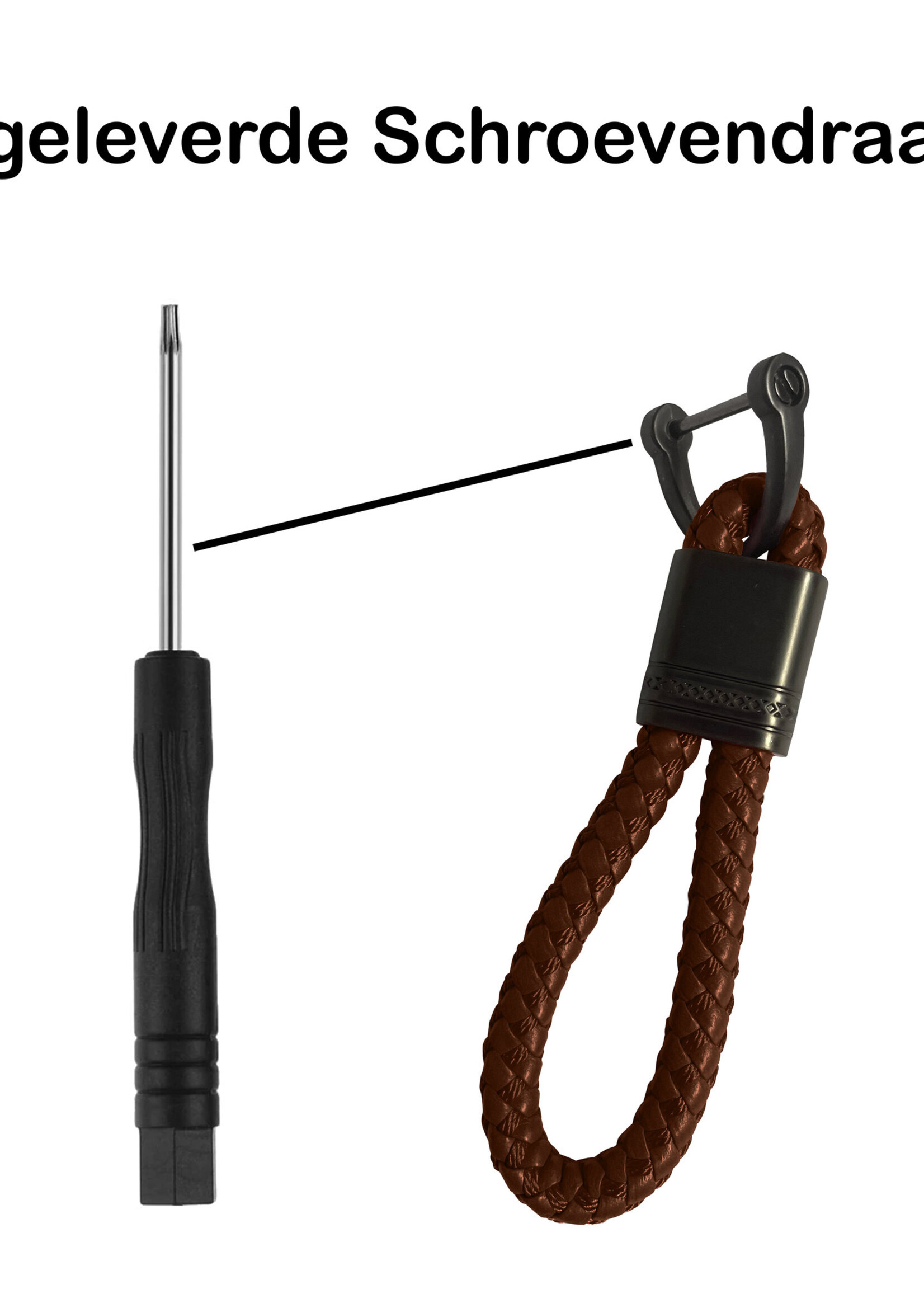 BTH Sleutelhanger Koord Met Sleutelhanger Ring Sleutelhanger Touw Auto Sleutelhanger - Bruin
