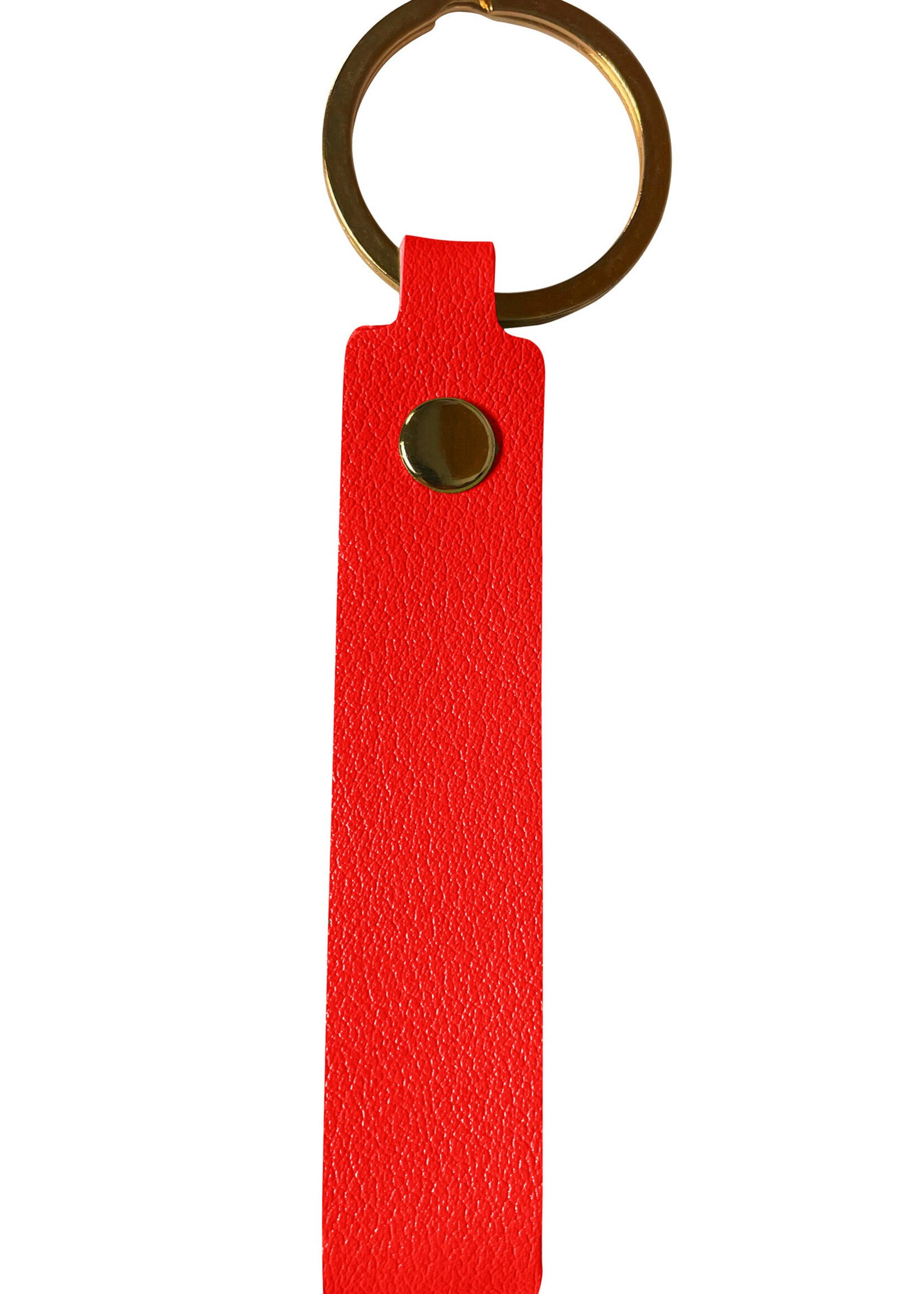 BTH Sleutelhanger Leer Dun Sleutelhanger Leer met Sleutelring Sleutelhanger - Rood