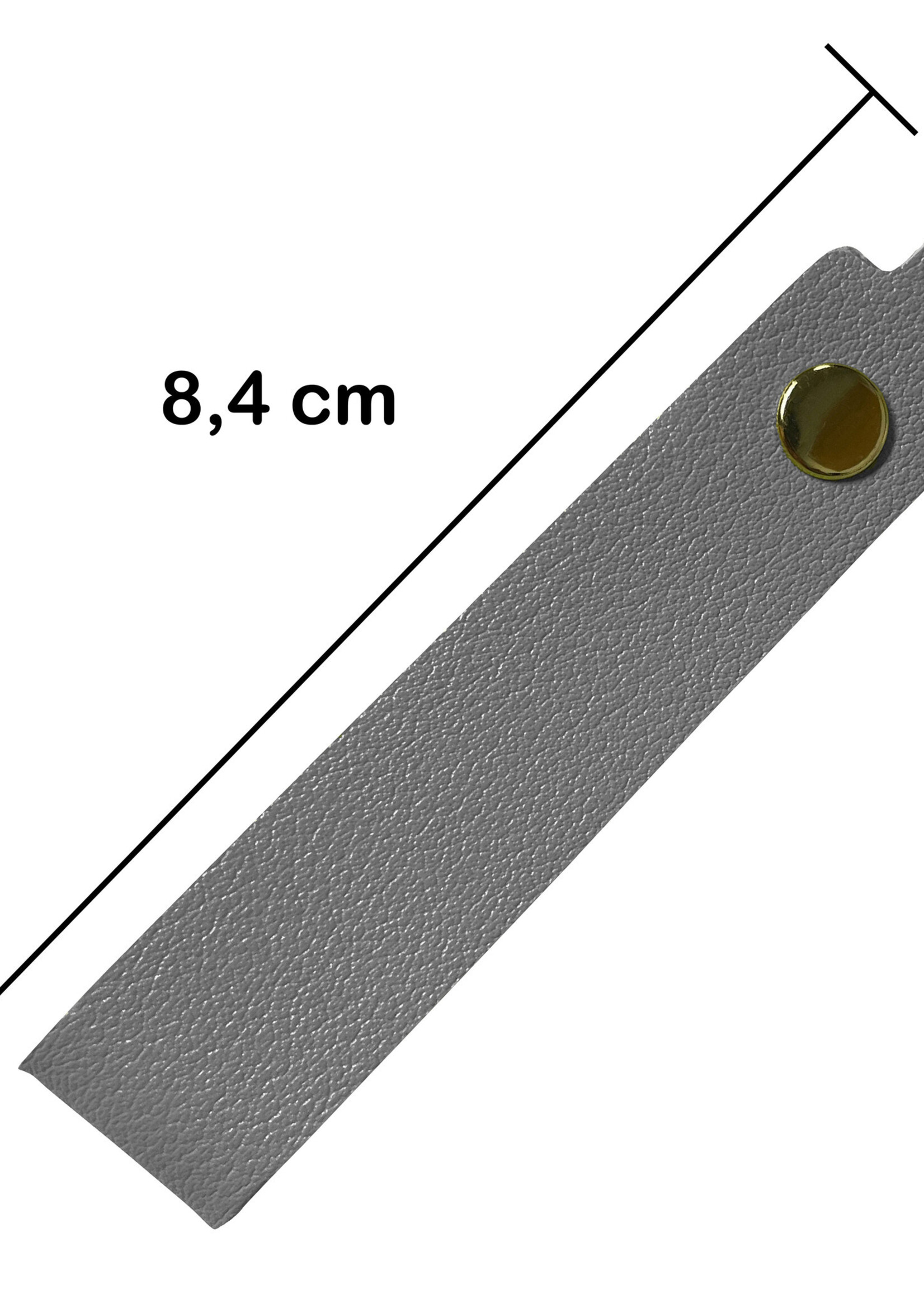 BTH Sleutelhanger Leer Dun Sleutelhanger Leer met Sleutelring Sleutelhanger - Grijs
