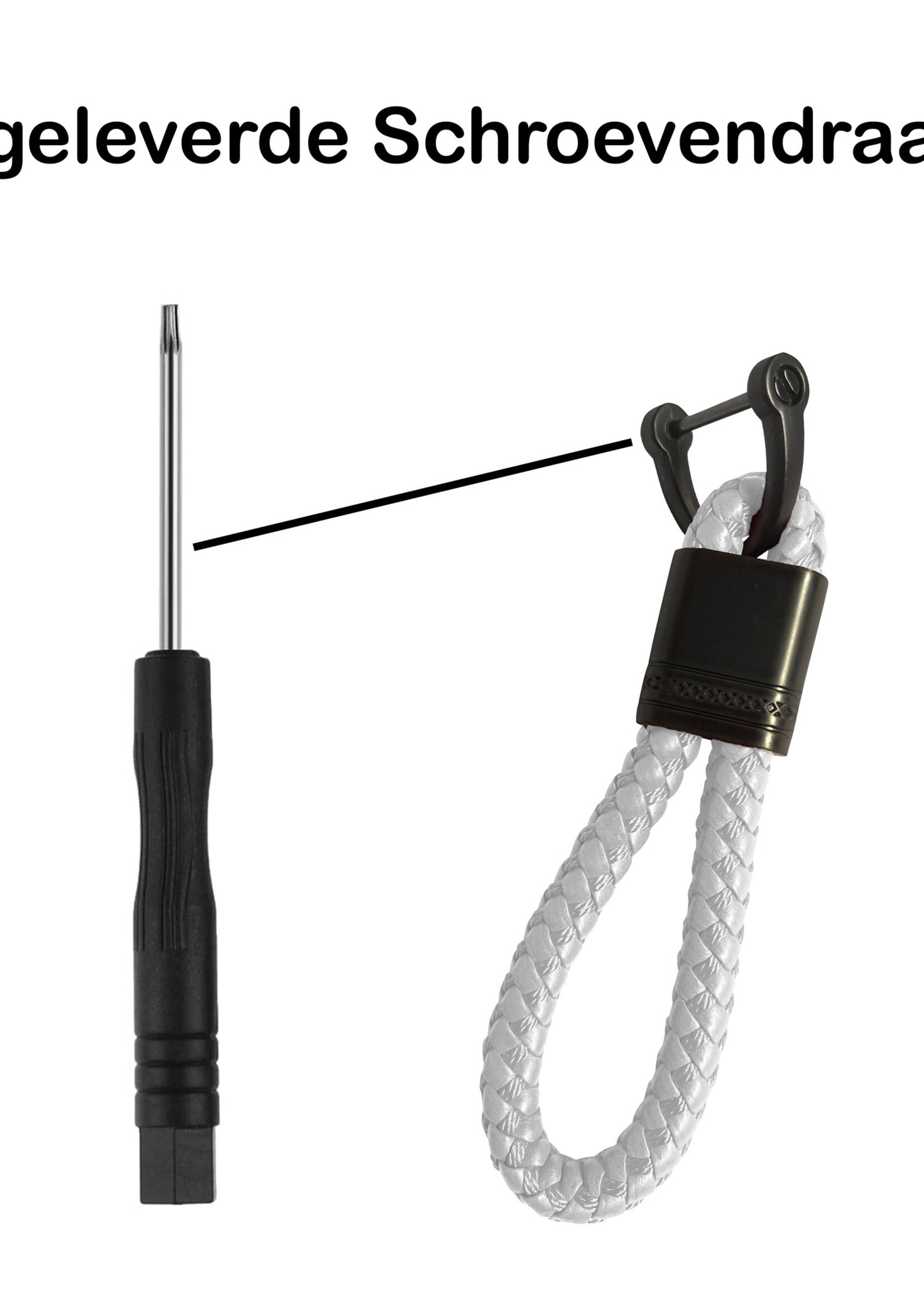 BTH Sleutelhanger Koord Met Sleutelhanger Ring Sleutelhanger Touw Auto Sleutelhanger - Wit