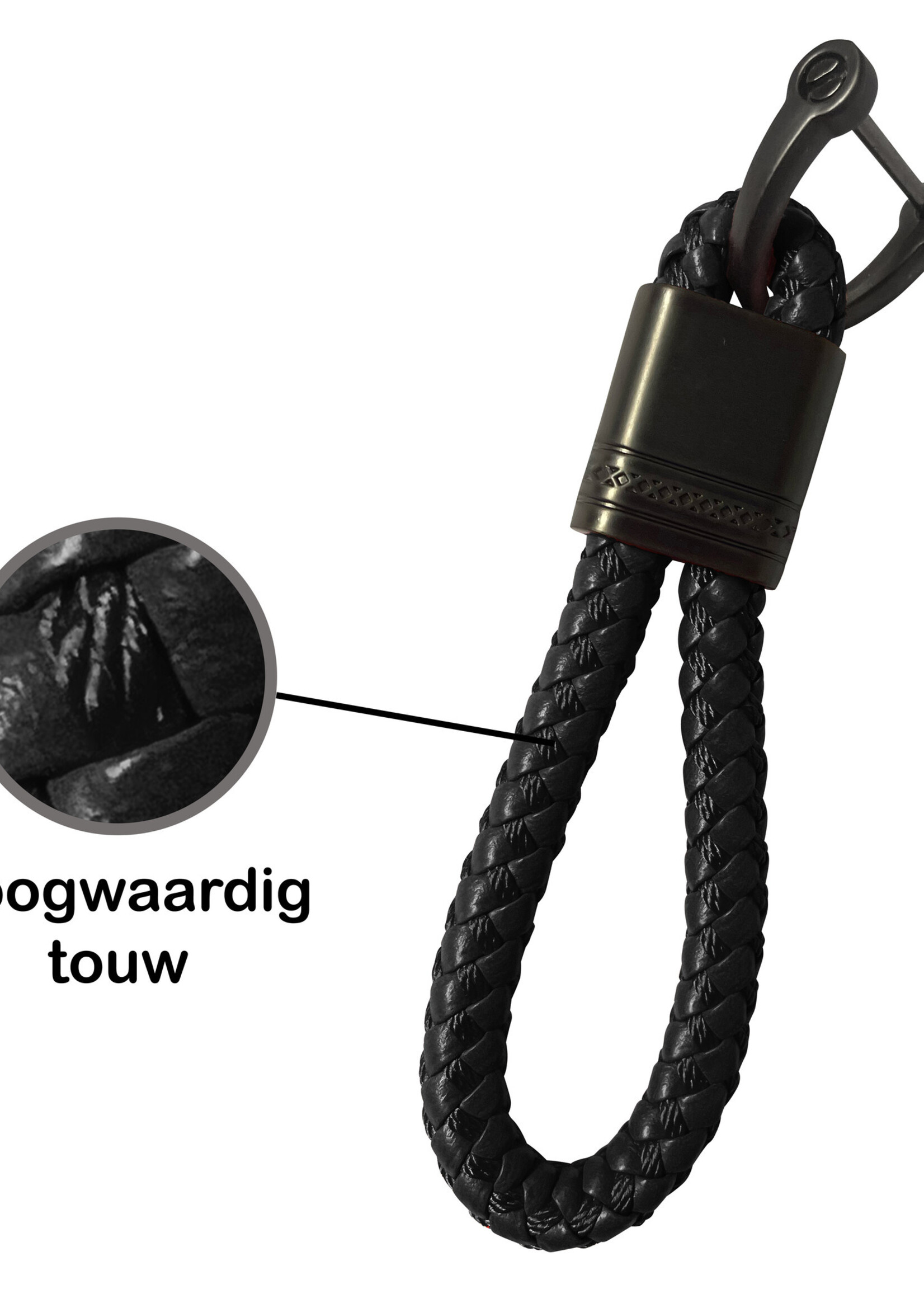 BTH Sleutelhanger Koord Met Sleutelhanger Ring Sleutelhanger Touw Auto Sleutelhanger - Zwart