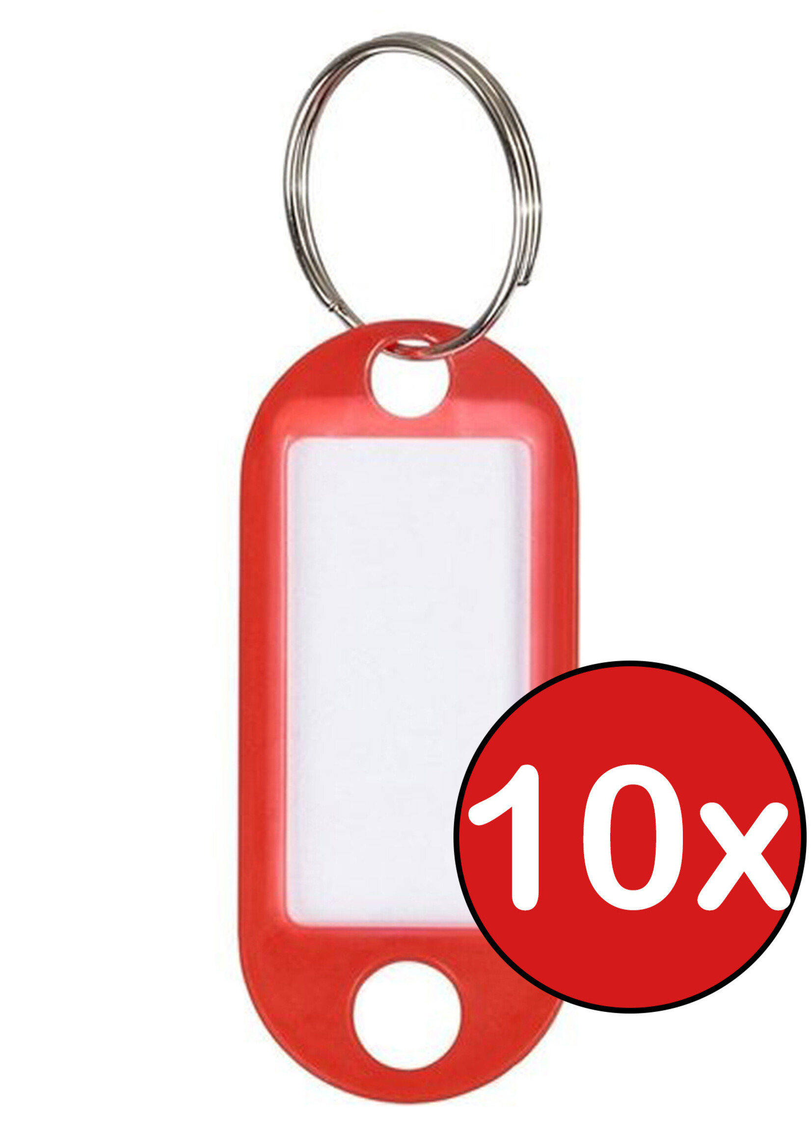 BTH Sleutellabels Sleutelhanger Bagagelabel Sleutellabel Gekleurde Naamlabels Label - Rood - 10 PACK
