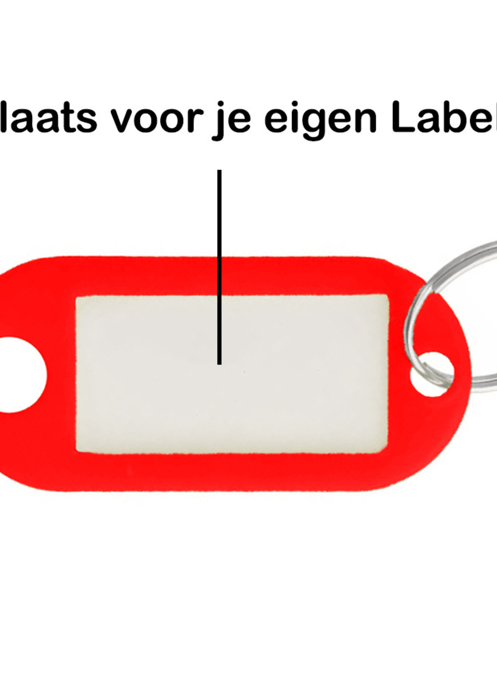 BTH Sleutellabels Sleutelhanger Bagagelabel Sleutellabel Gekleurde Naamlabels Label - Rood - 50 PACK