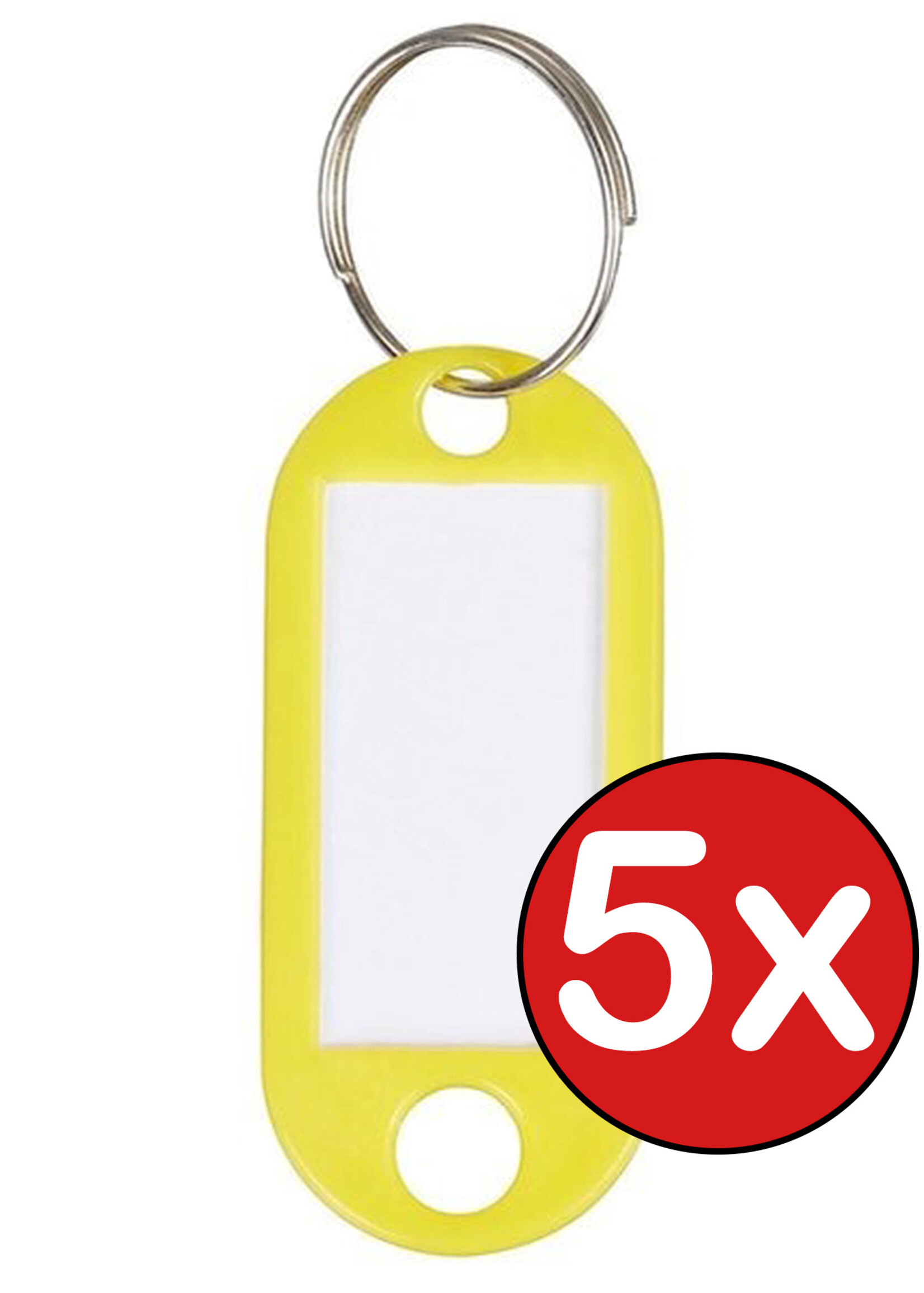 BTH Sleutellabels Sleutelhanger Bagagelabel Sleutellabel Gekleurde Naamlabels Label - Geel - 5 PACK