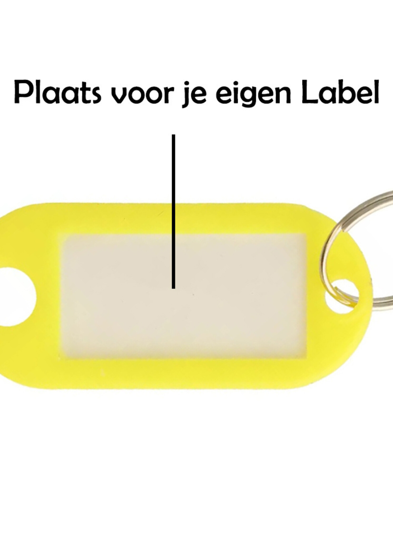 BTH Sleutellabels Sleutelhanger Bagagelabel Sleutellabel Gekleurde Naamlabels Label - Geel - 10 PACK