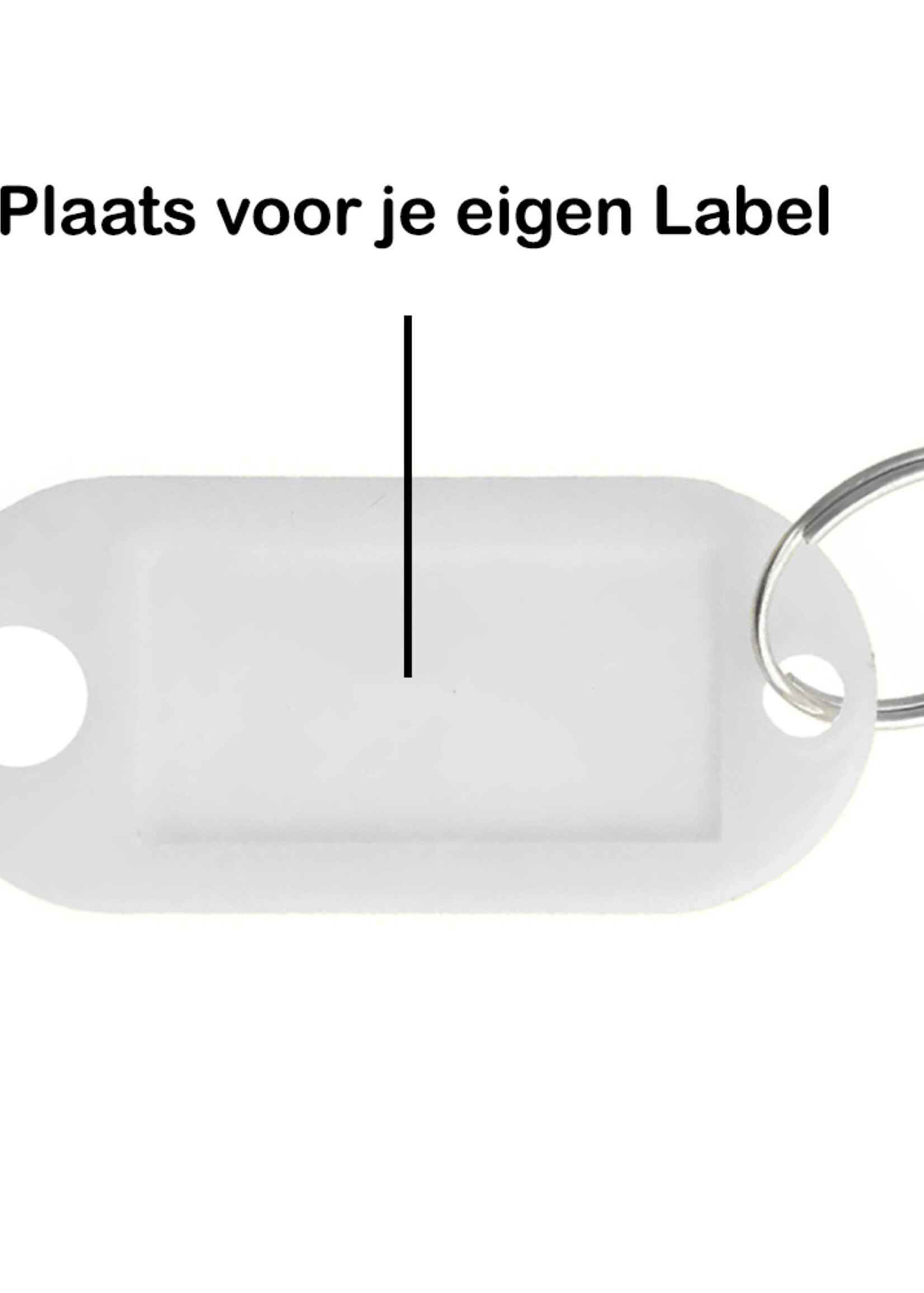 BTH Sleutellabels Sleutelhanger Bagagelabel Sleutellabel Gekleurde Naamlabels Label - Wit - 5 PACK