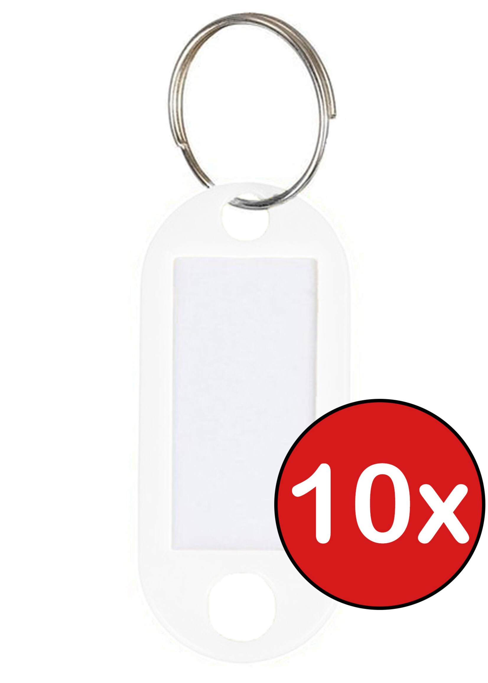 BTH Sleutellabels Sleutelhanger Bagagelabel Sleutellabel Gekleurde Naamlabels Label - Wit - 10 PACK