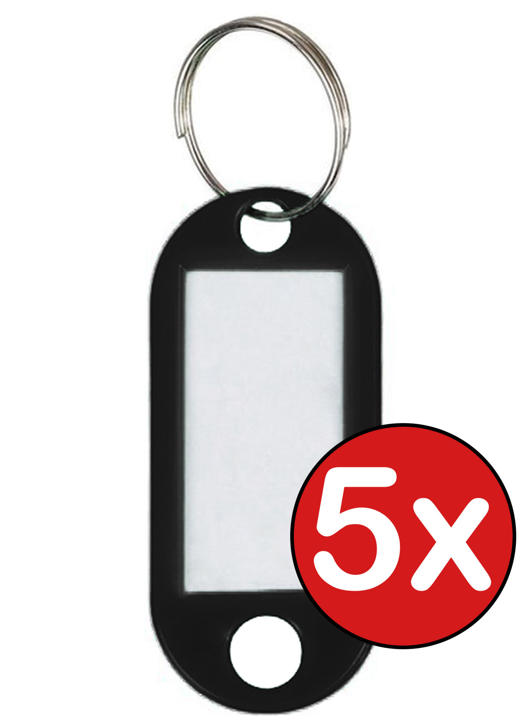 BTH Sleutellabels Sleutelhanger Bagagelabel Sleutellabel Gekleurde Naamlabels Label - Zwart - 5 PACK