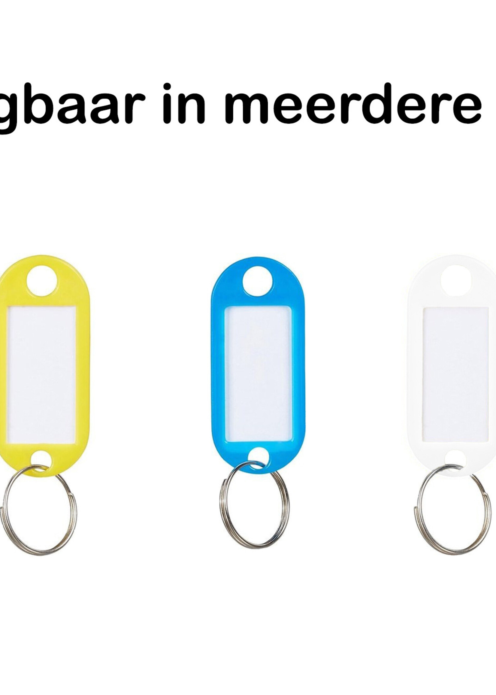 BTH Sleutellabels Sleutelhanger Bagagelabel Sleutellabel Gekleurde Naamlabels Label - Zwart - 10 PACK
