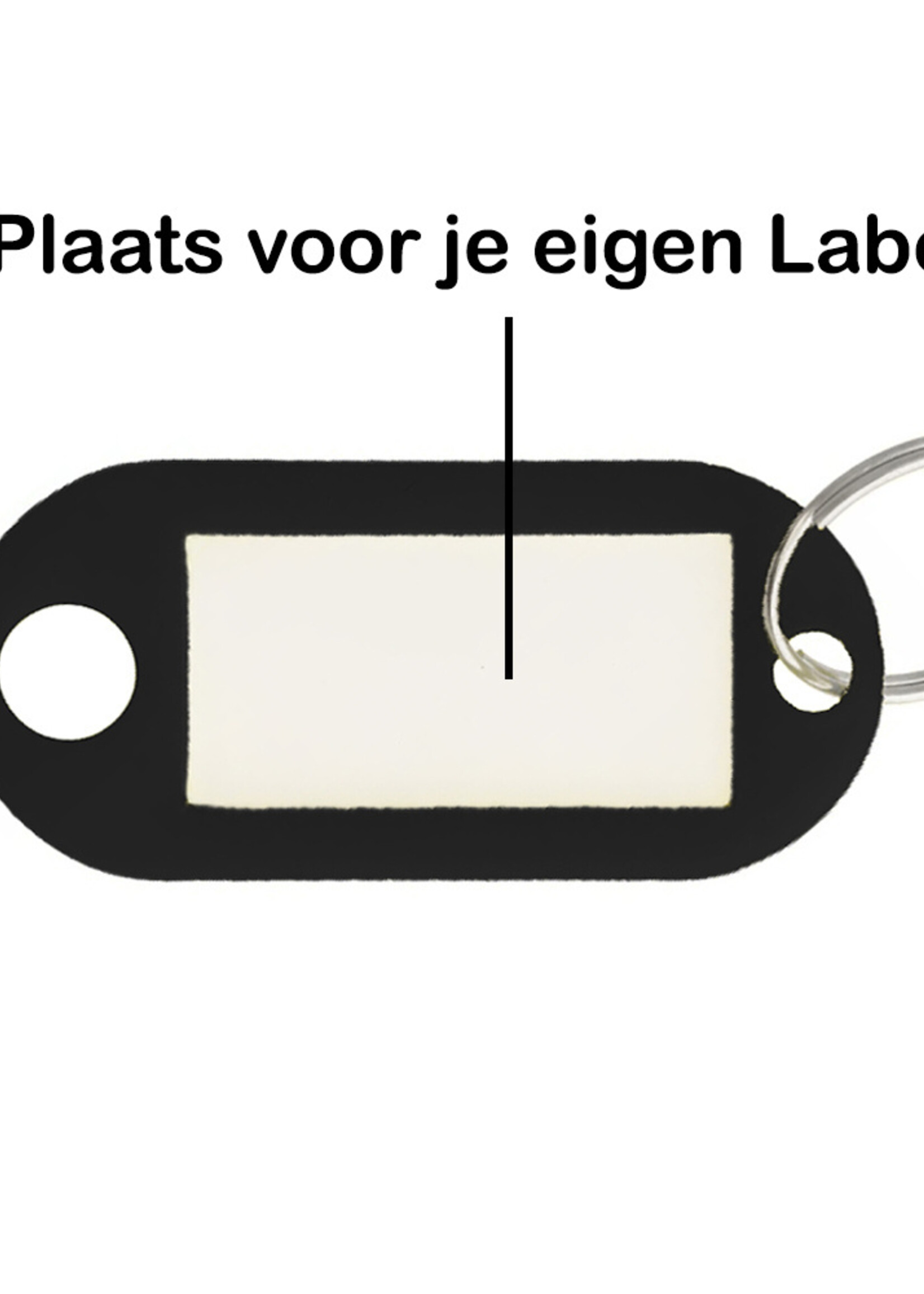 BTH Sleutellabels Sleutelhanger Bagagelabel Sleutellabel Gekleurde Naamlabels Label - Zwart - 50 PACK
