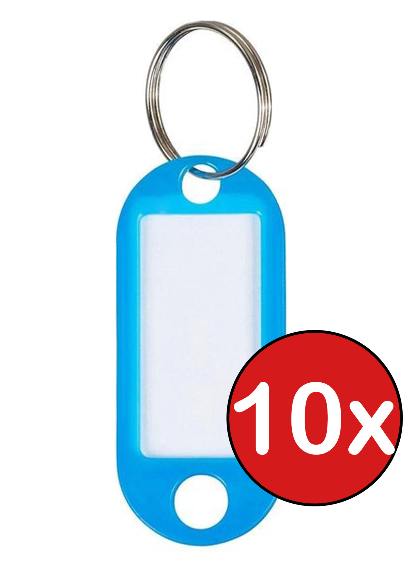 BTH Sleutellabels Sleutelhanger Bagagelabel Sleutellabel Gekleurde Naamlabels Label - Blauw - 10 PACK