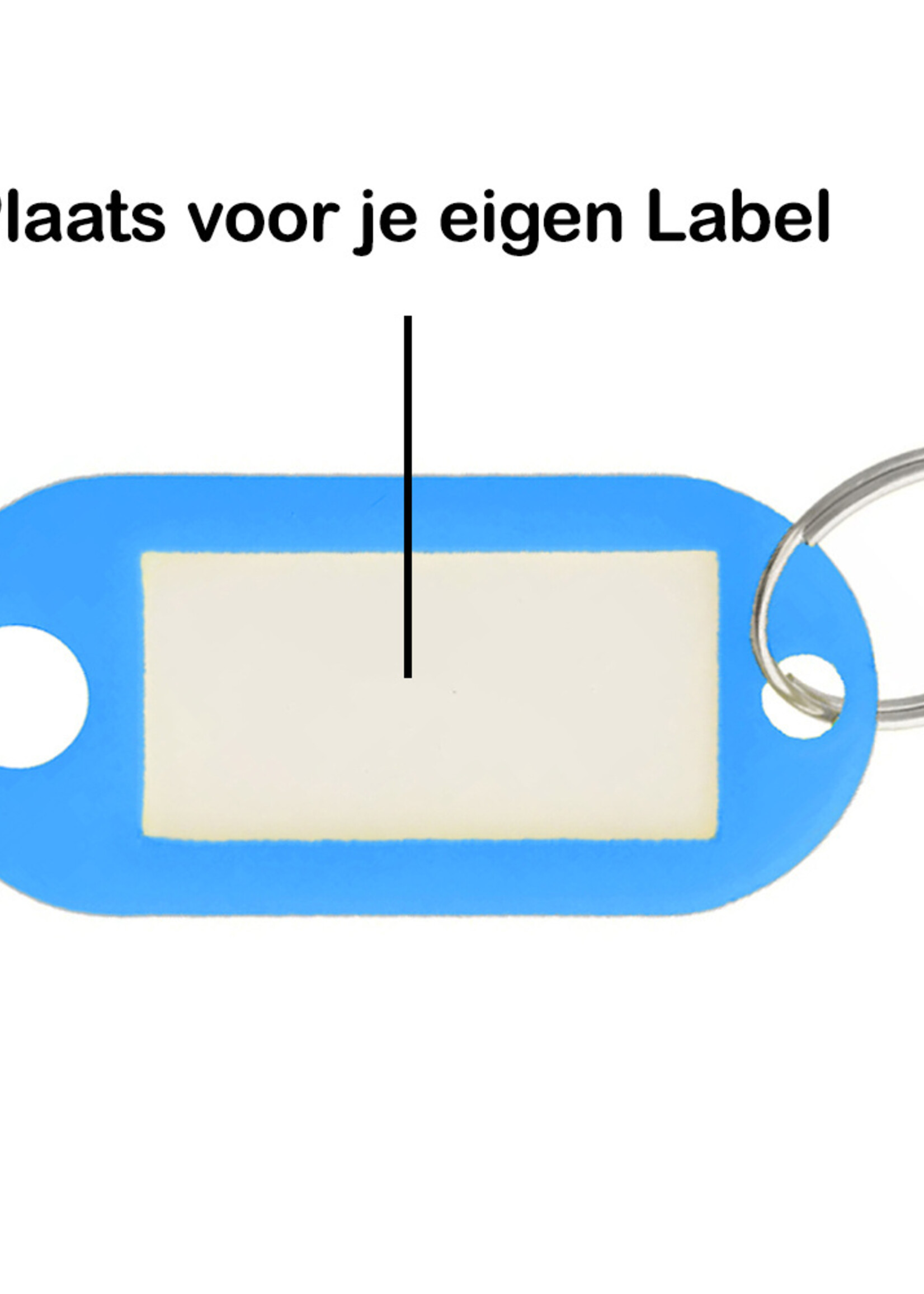 BTH Sleutellabels Sleutelhanger Bagagelabel Sleutellabel Gekleurde Naamlabels Label - Blauw - 10 PACK