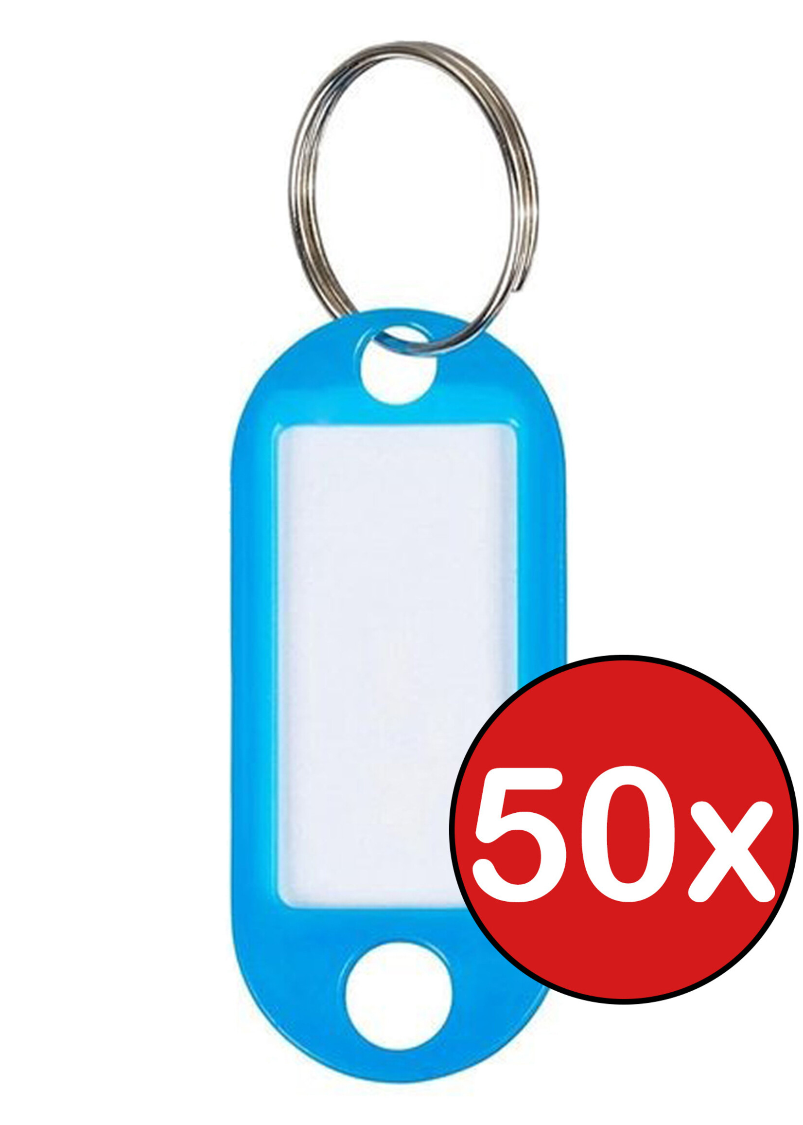 BTH Sleutellabels Sleutelhanger Bagagelabel Sleutellabel Gekleurde Naamlabels Label - Blauw - 50 PACK