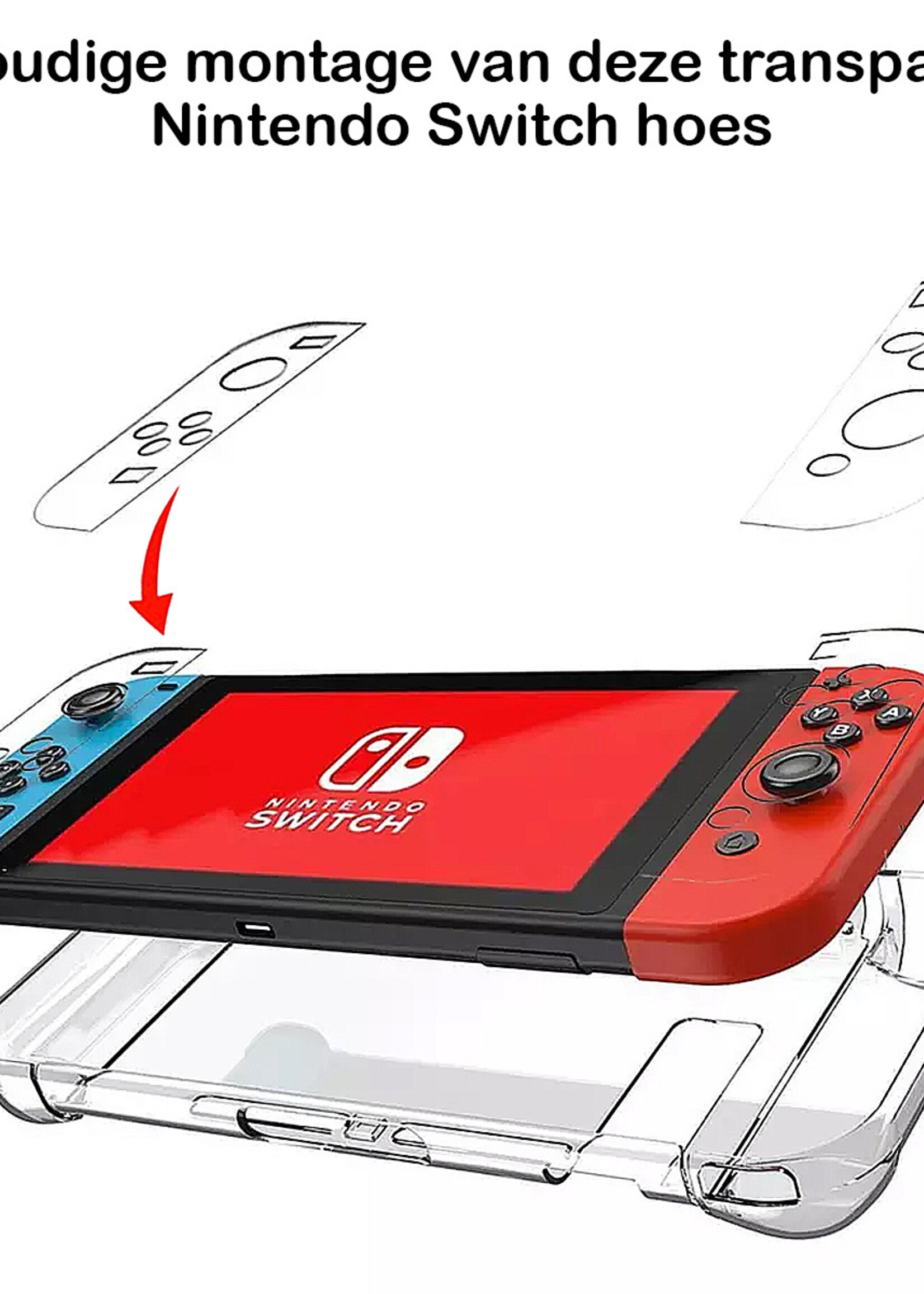 BTH Hoes Geschikt voor Nintendo Switch Case Hoesje Transparant - Hoesje Geschikt voor Nintendo Switch Case Beschermhoes Transparant