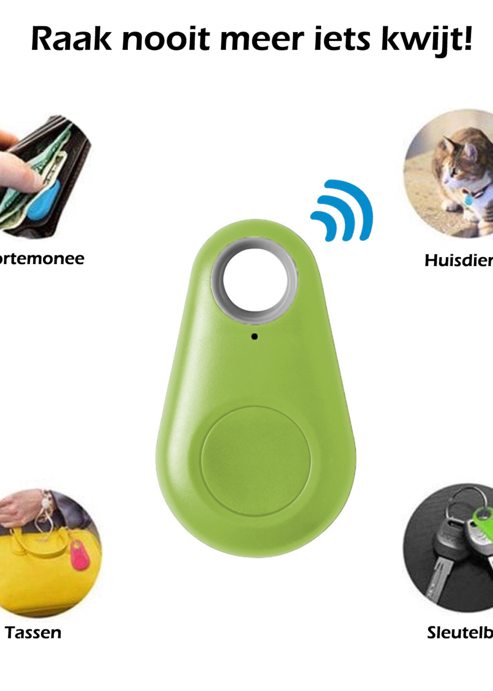 BTH Keyfinder Sleutelvinder Sleutelzoeker Sleutelhanger Keyfinder Bluetooth Sleutels Huisdier - Groen